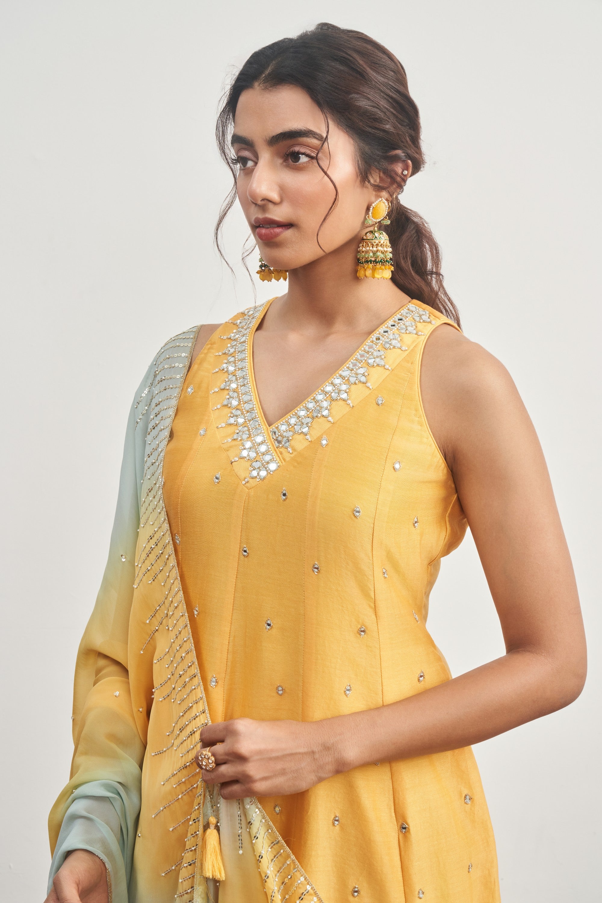 Shaded Dupatta Kalidaar Set