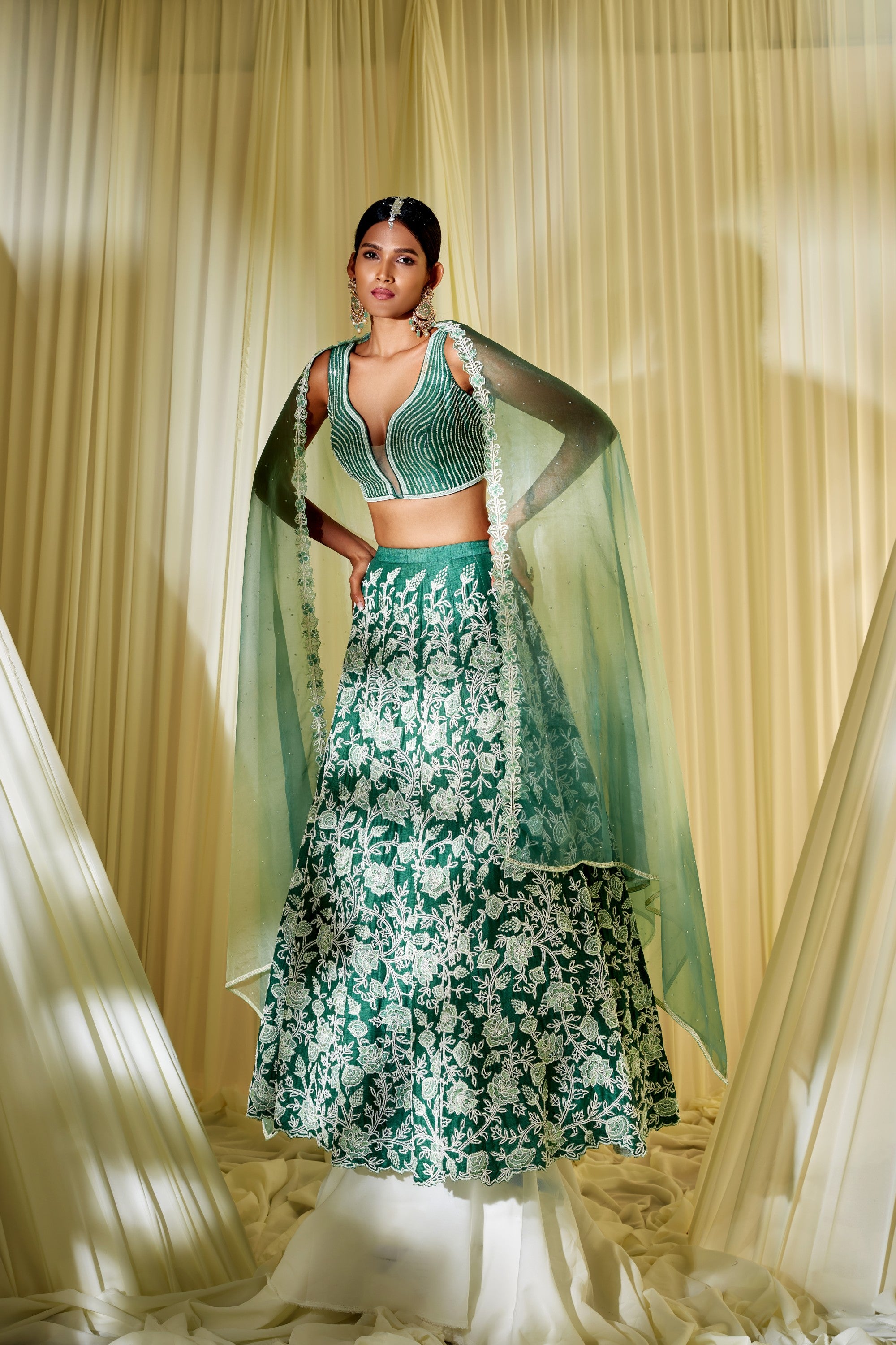 Teal Green Bridal Lehenga Set