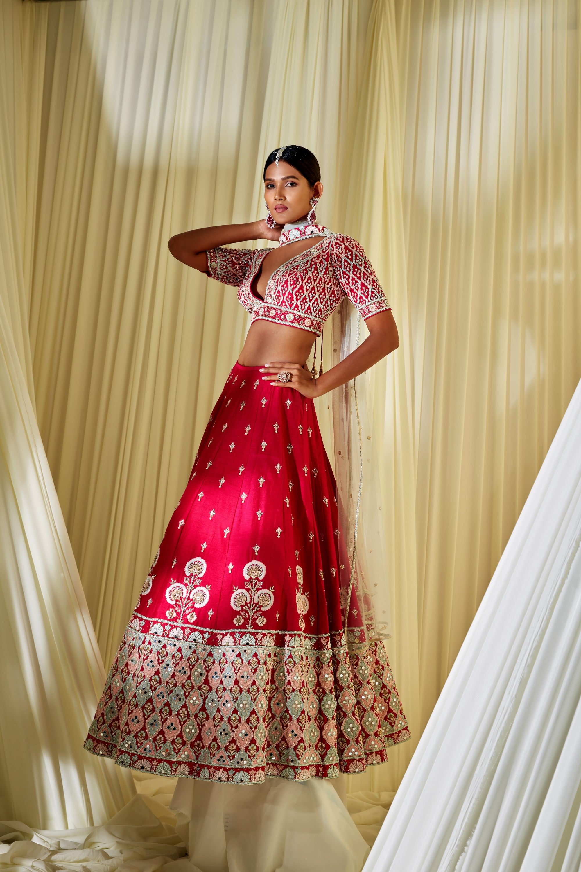 Hot Pink Bridal Lehenga Set