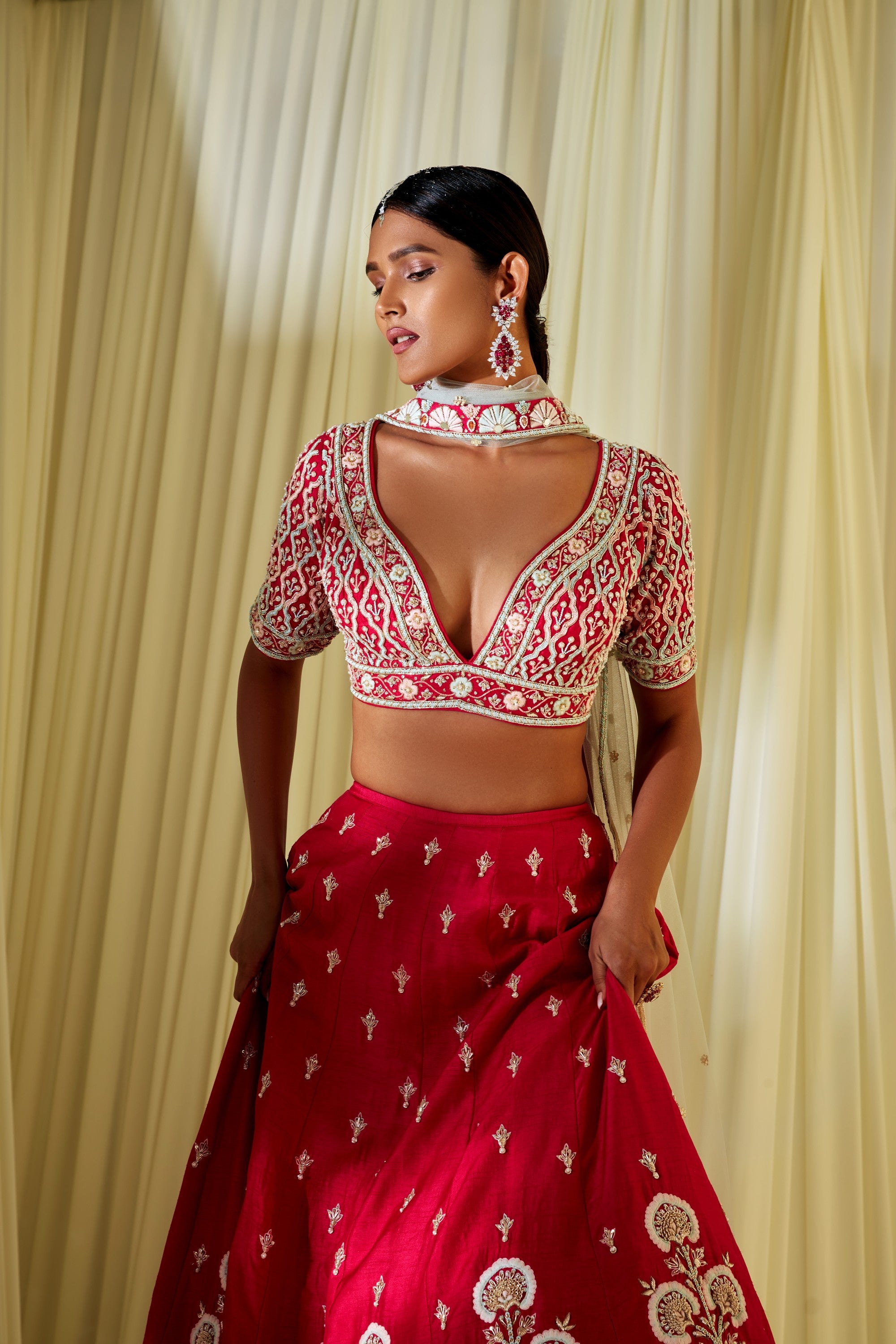 Hot Pink Bridal Lehenga Set