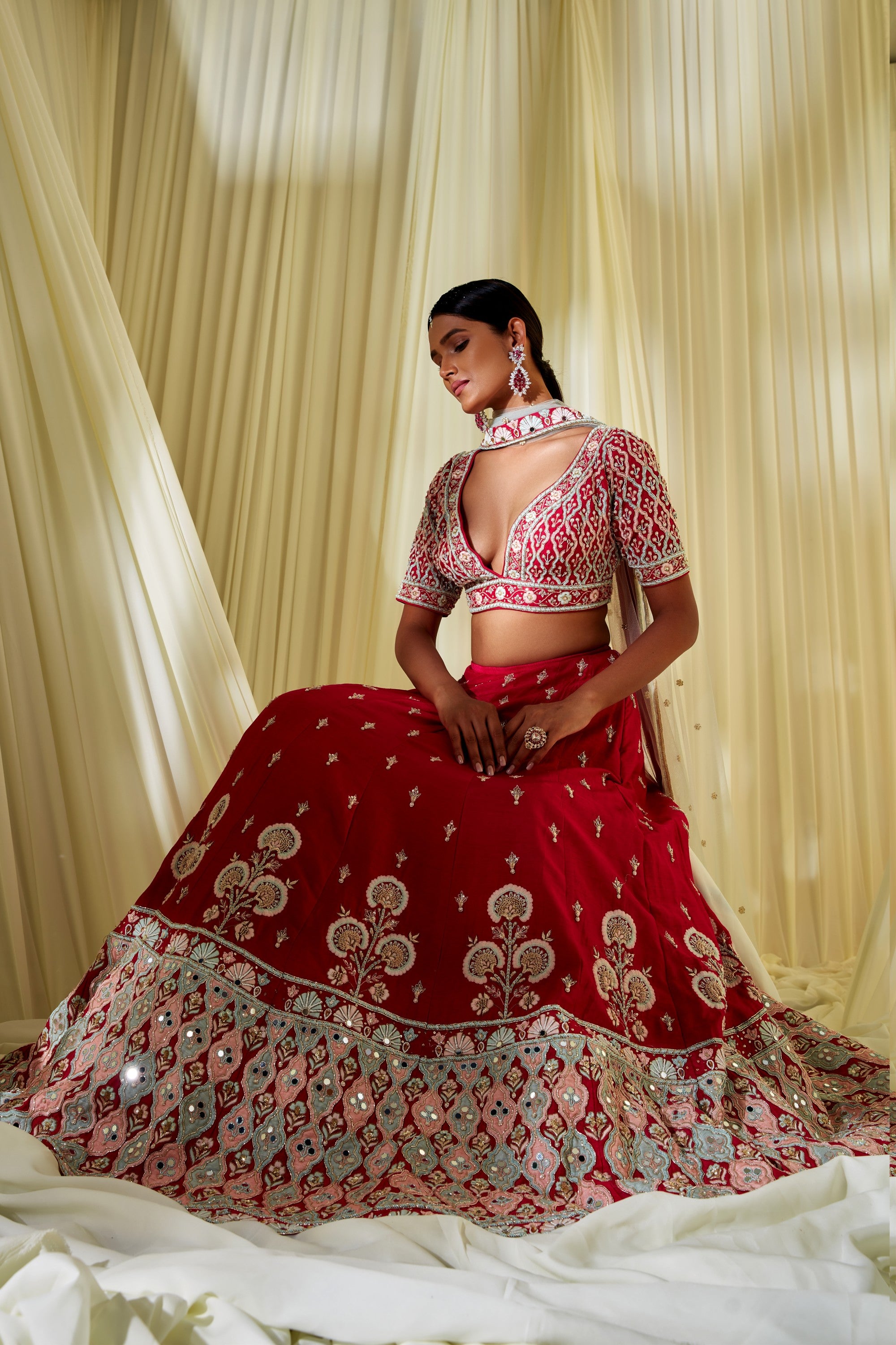Hot Pink Bridal Lehenga Set