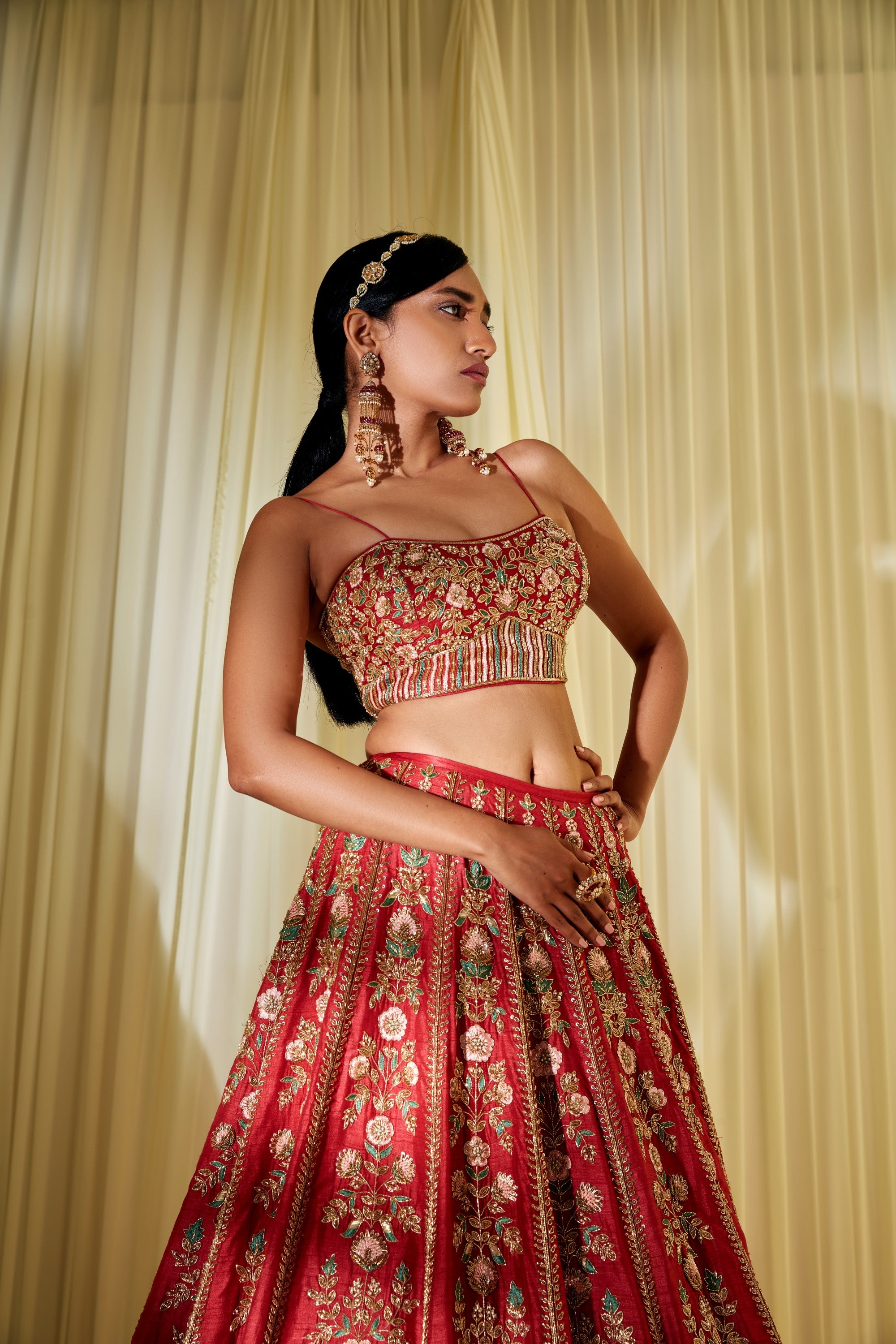 Rusty Red Bridal Lehenga Set
