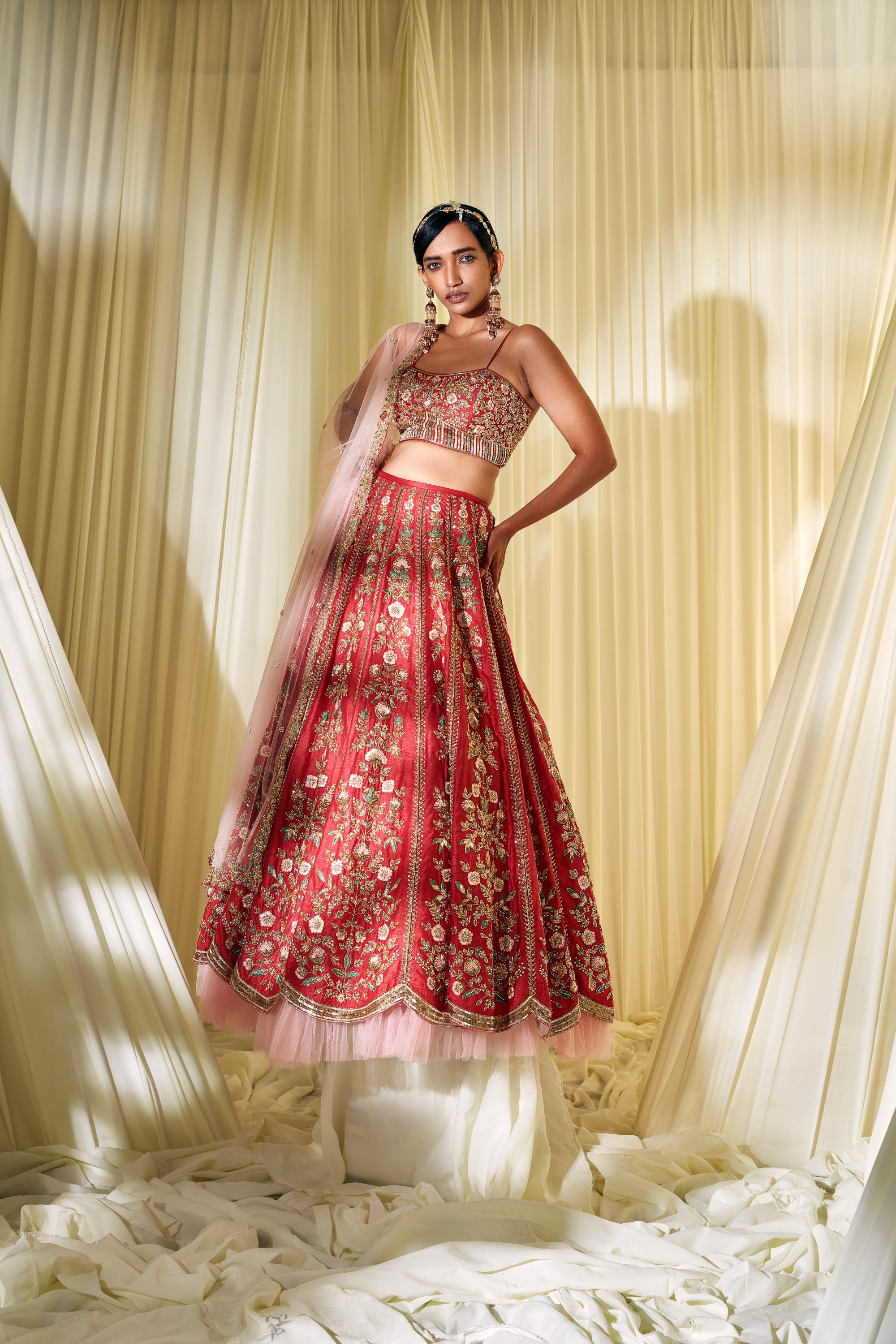Rusty Red Bridal Lehenga Set
