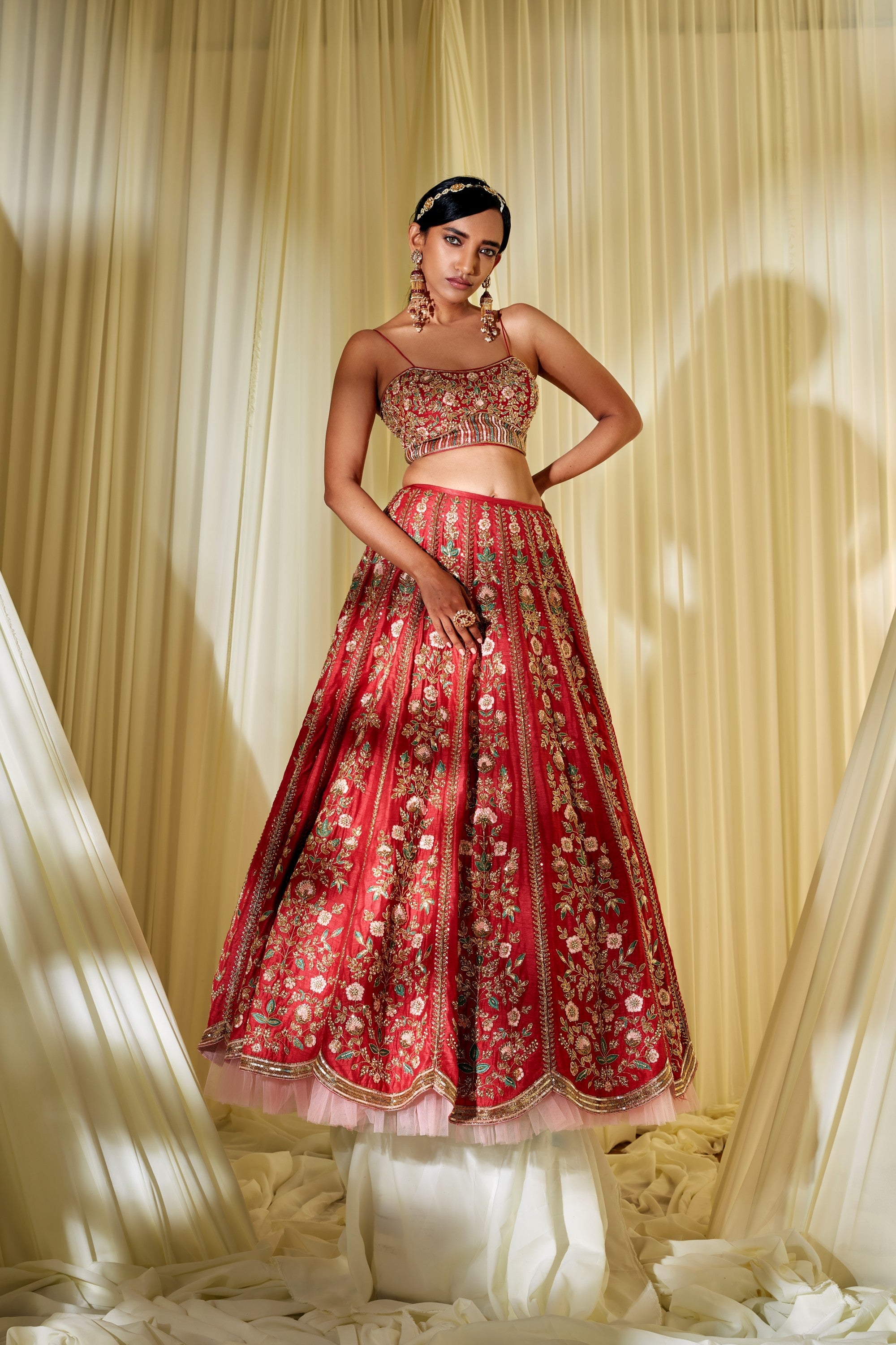 Rusty Red Bridal Lehenga Set