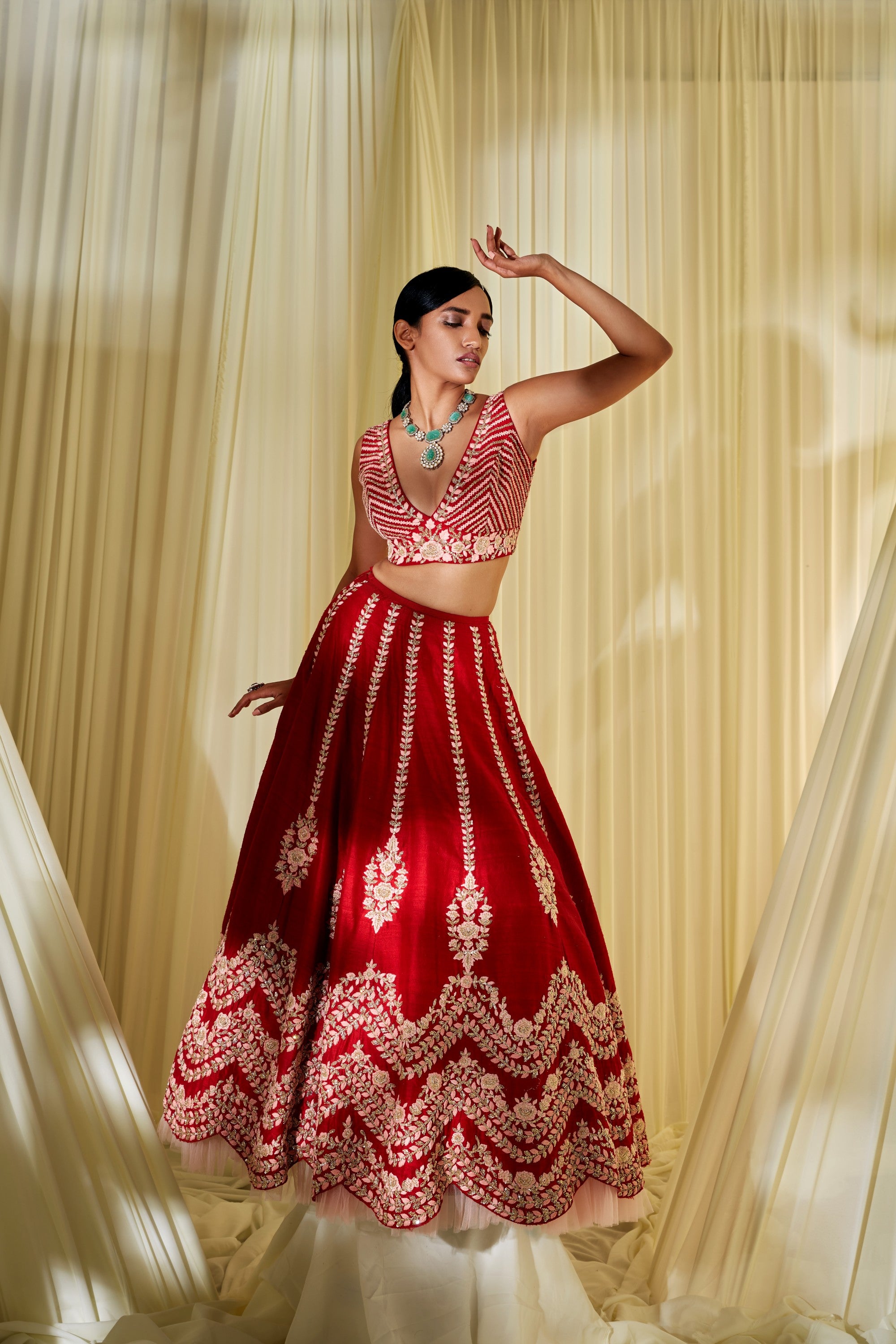 Red Bridal Lehenga Set