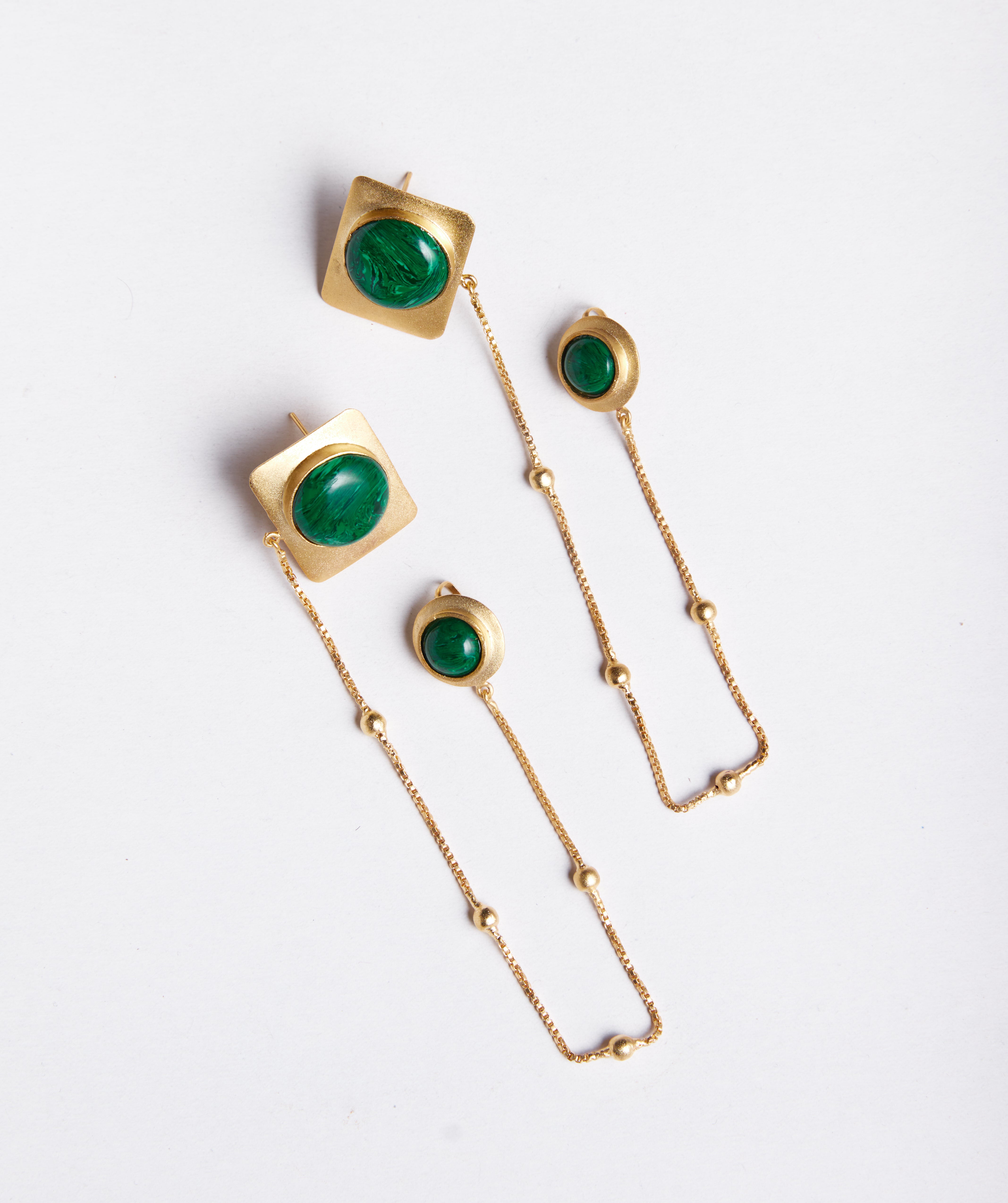 Malachite Core Earring