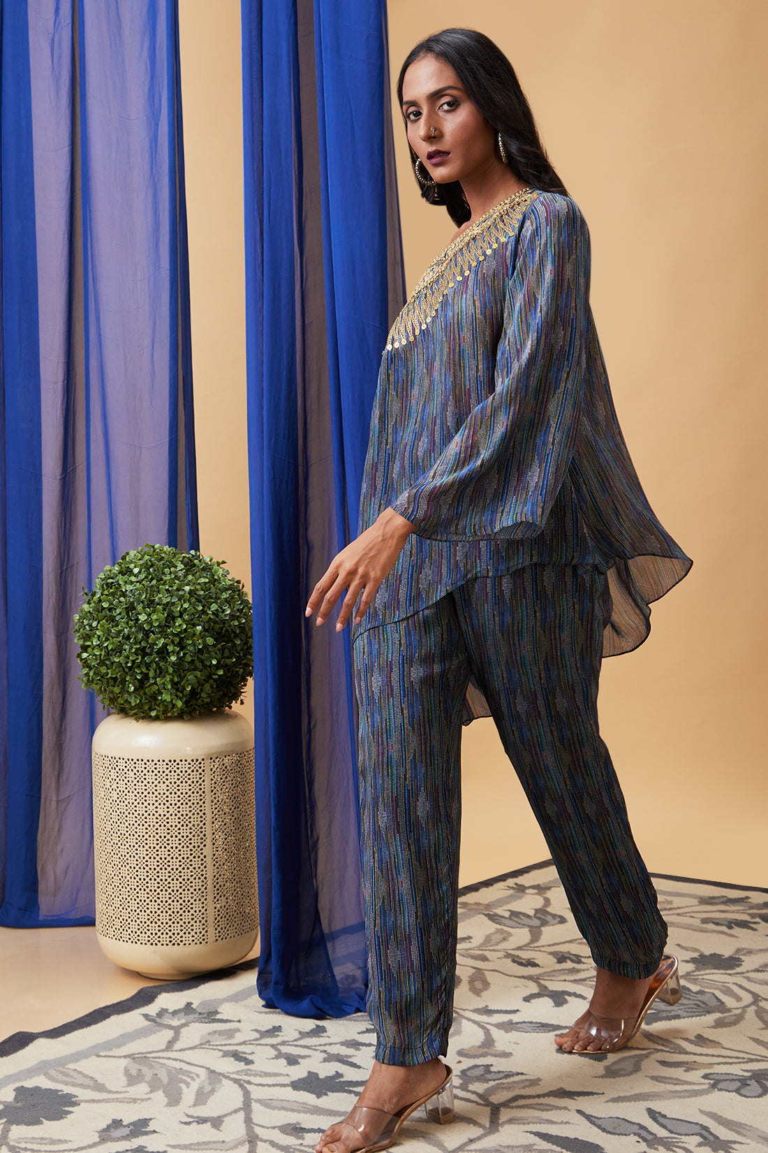 Elara One-Shoulder Top With Pants