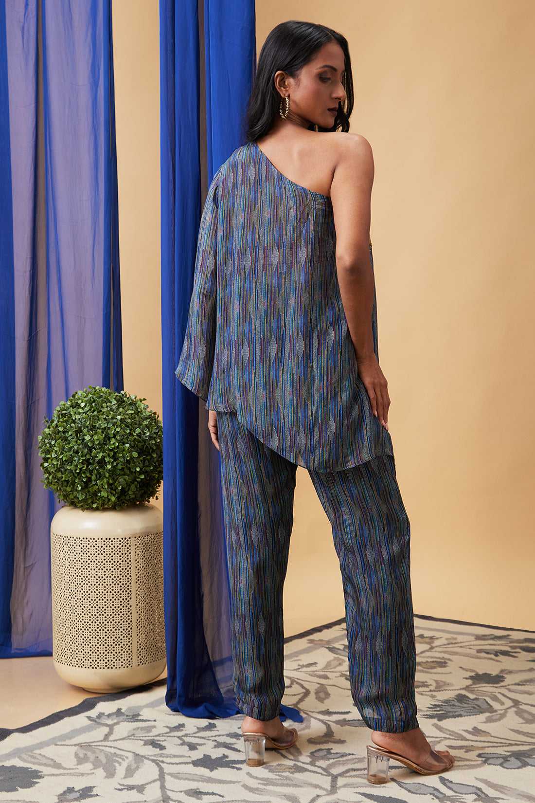 Elara One-Shoulder Top With Pants