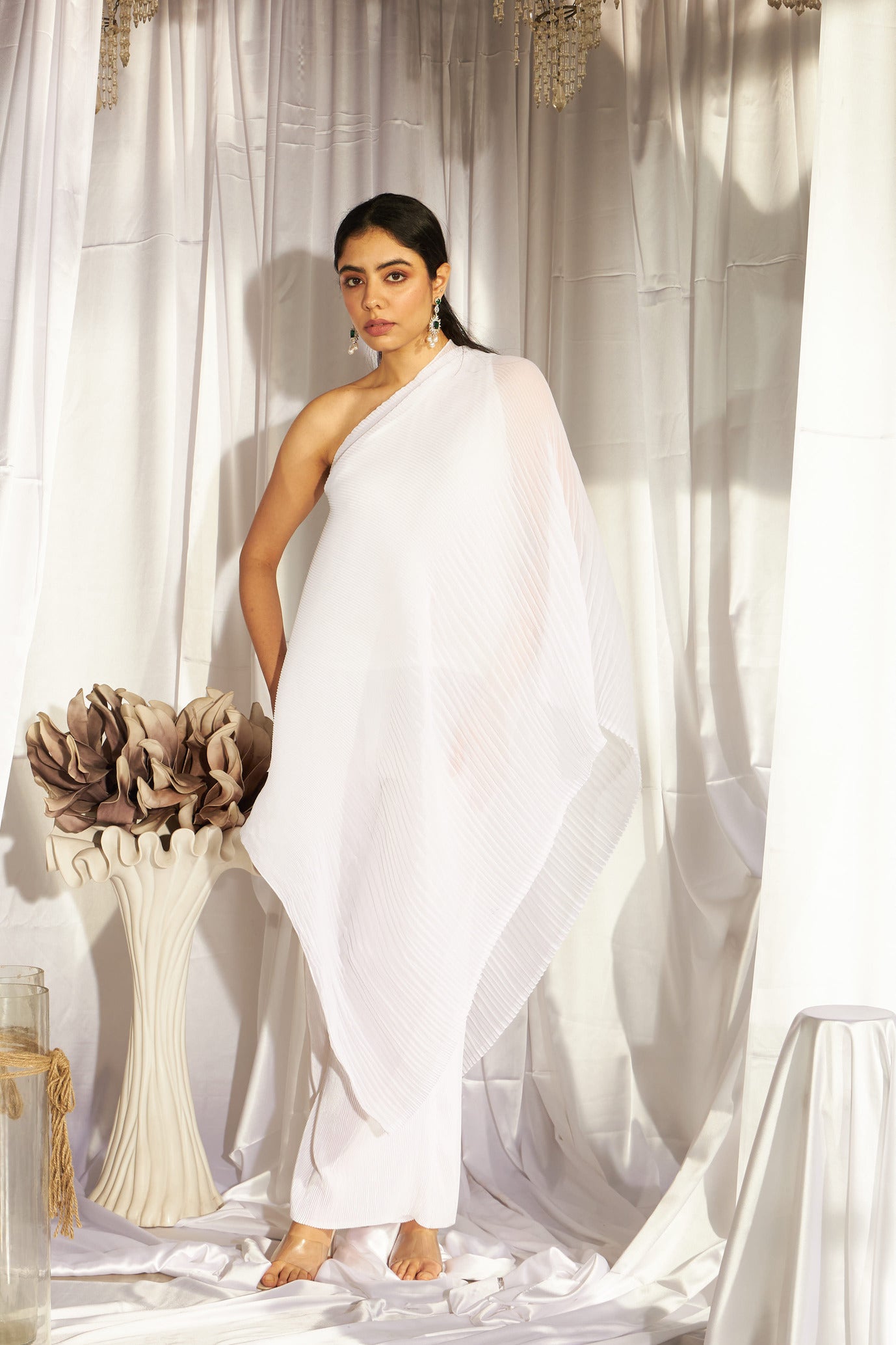 Avyah Off-shoulder Top with Pants - Ivory