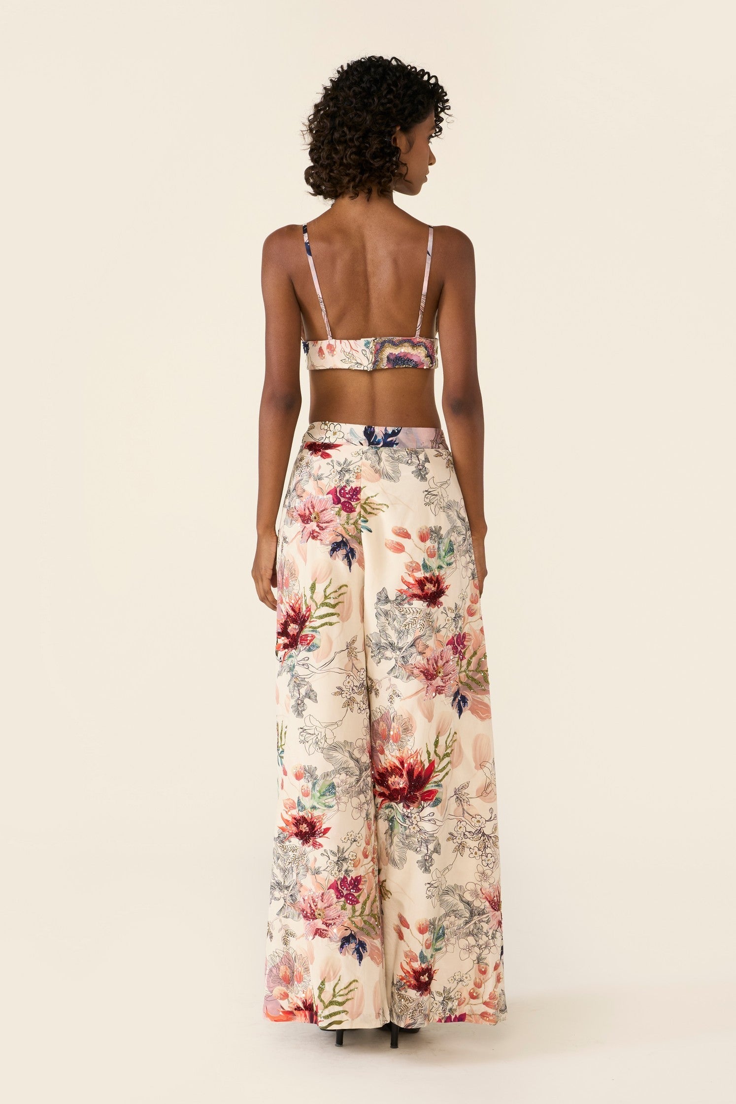 Ivory Printed Short Jacket Set