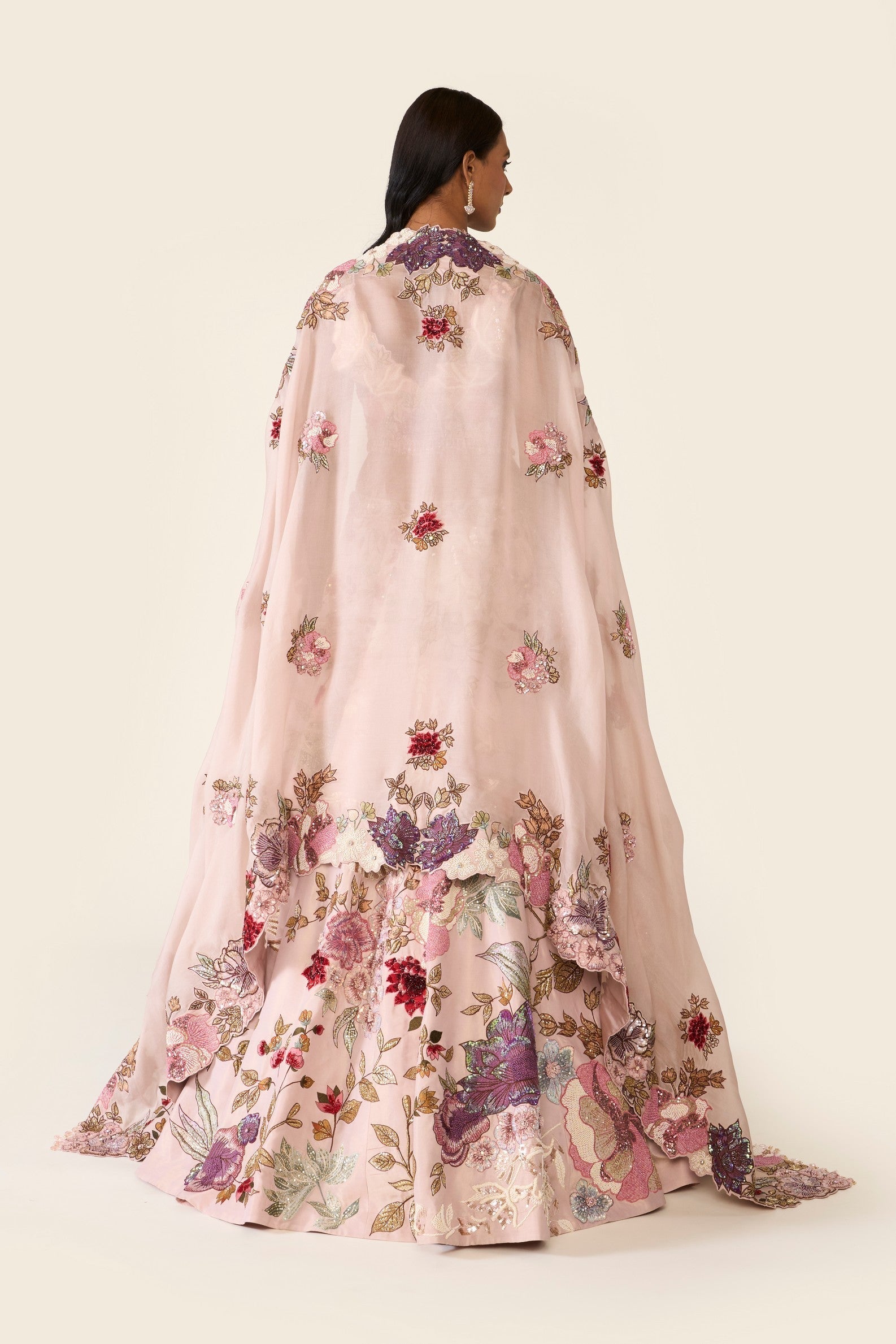 Pink Embroidered Lehenga Set