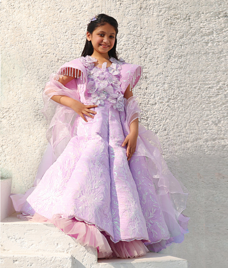 Mauve Embroidered Gown