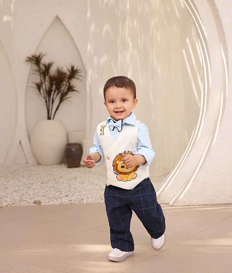 White Waist Coat with Pant and Shirt