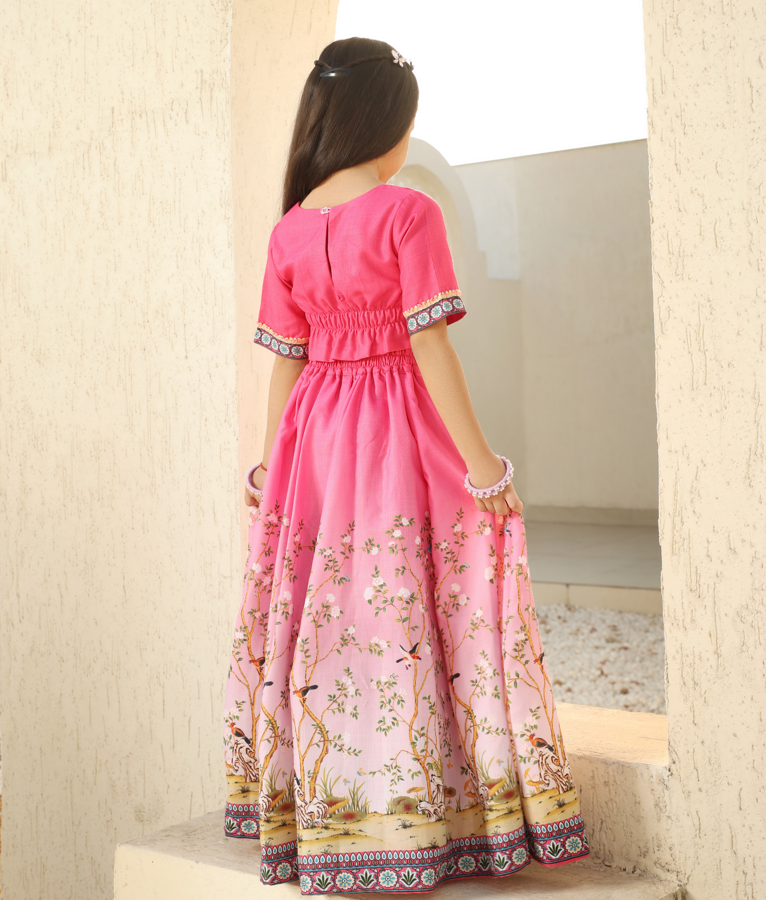 Pink Choli wih Lehenga