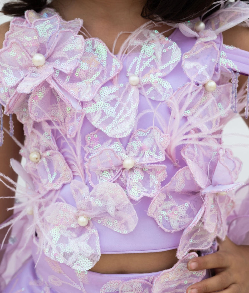 Lilac Embroidered Lehenga Choli