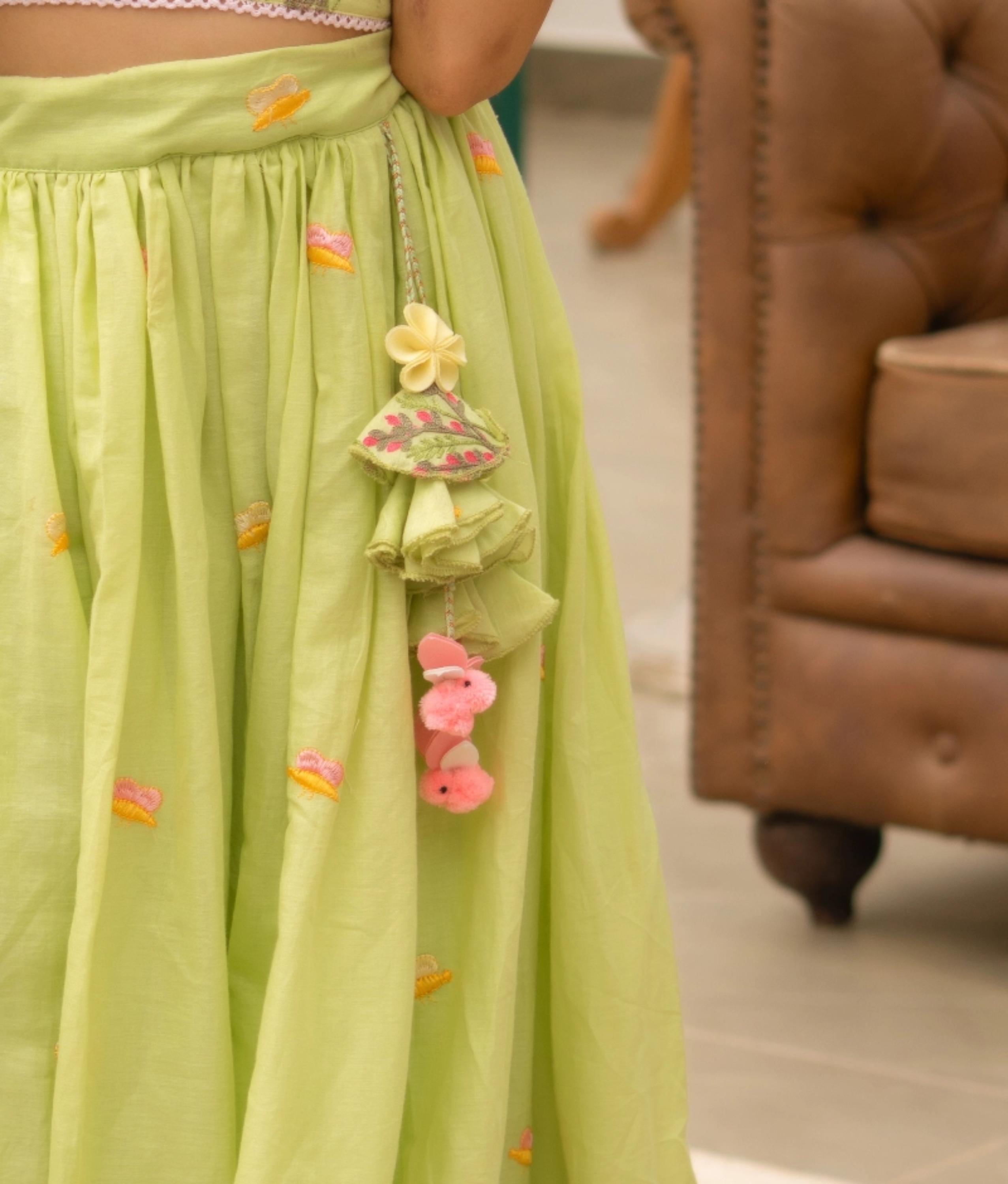 Breezy Green Embroidered Lehenga Set
