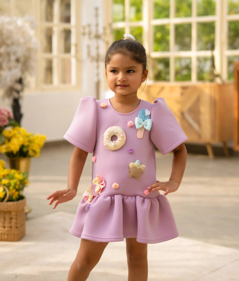 Lilac Neoprene Party Dress