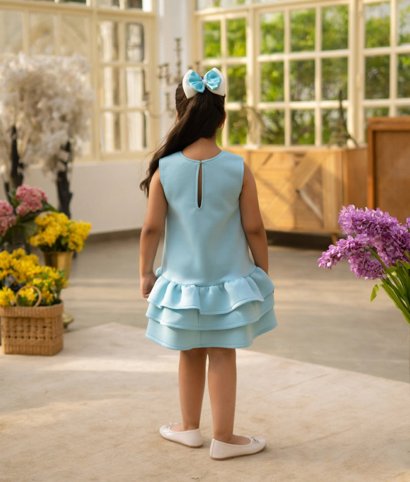 Blue Neoprene Party Dress