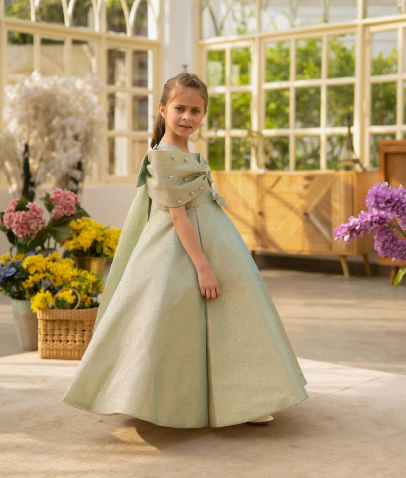 Green Shimmer Party Gown
