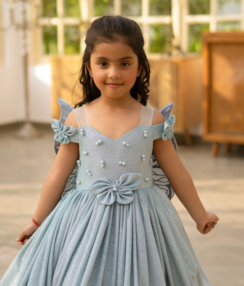 Blue Shimmer Party Gown