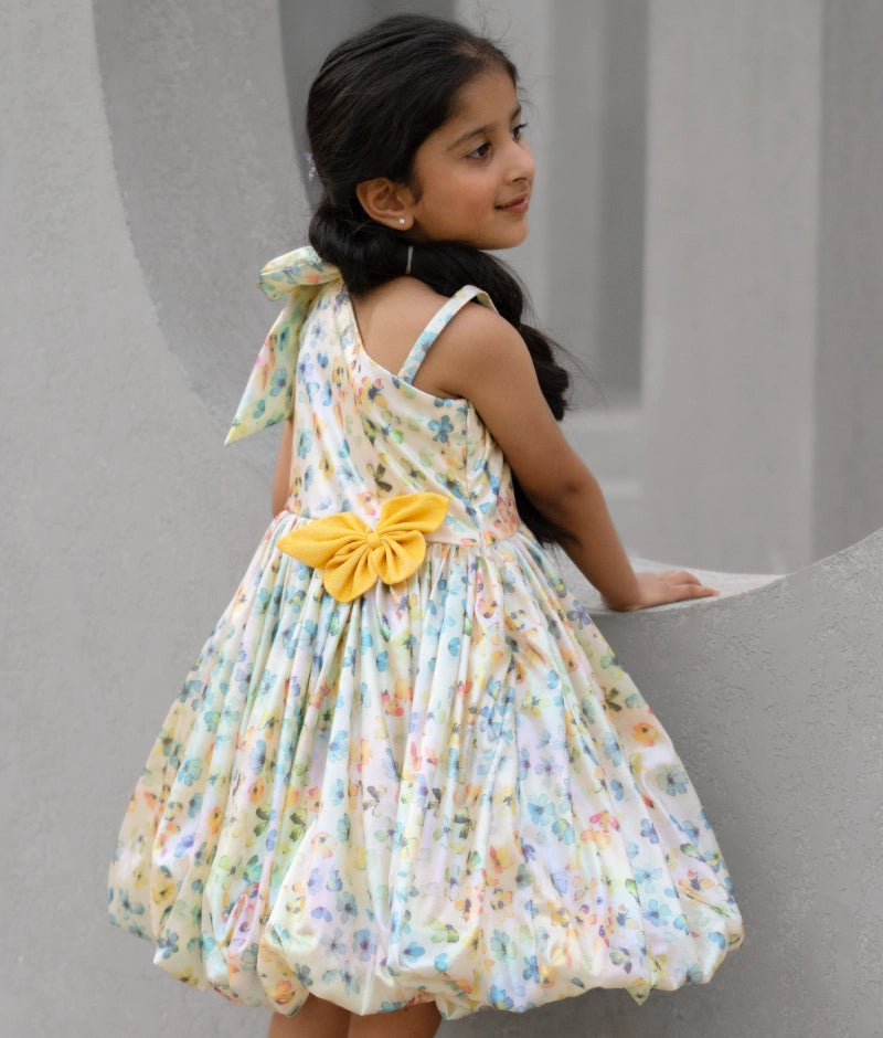 Printed Metallic Party Frock