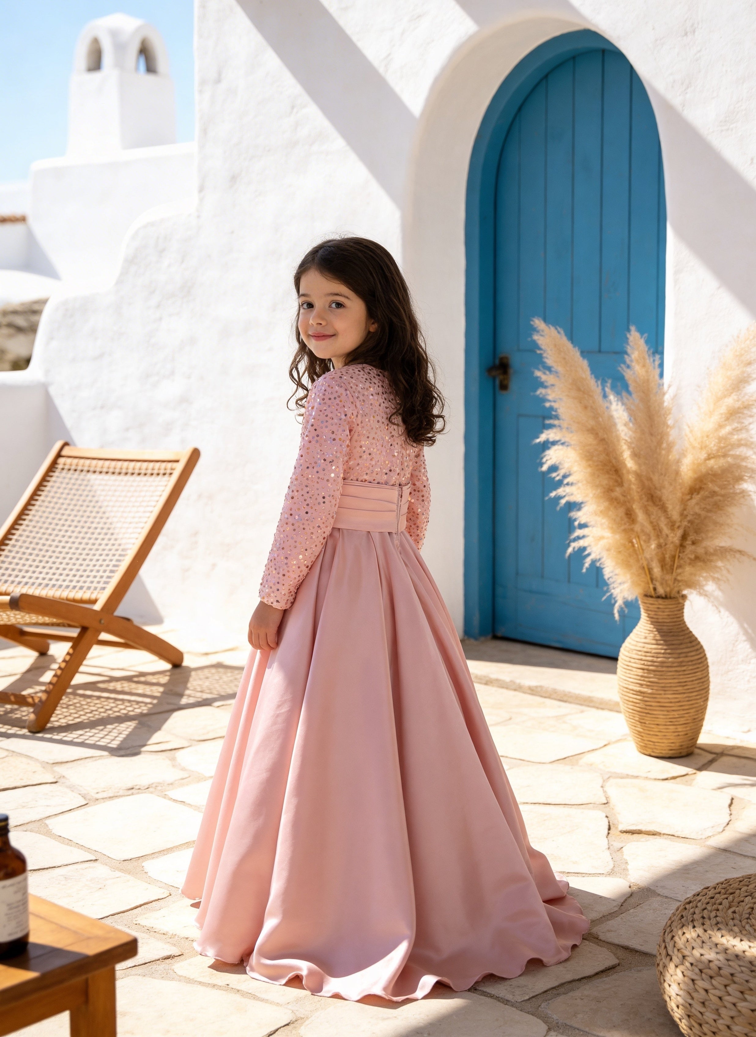Pink Sequence Embroidery Gown
