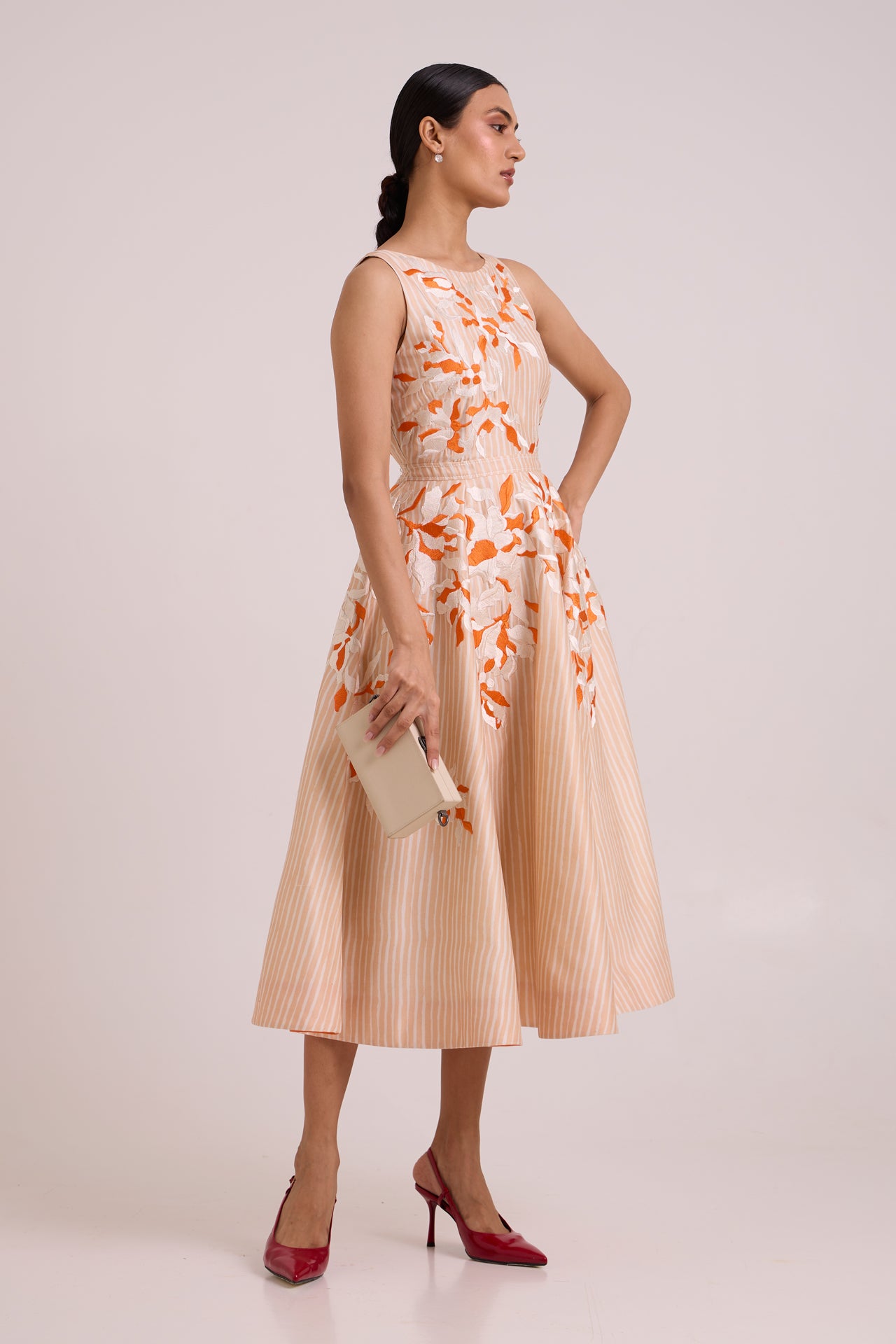 Roselyn - Almond & Autumn Midi Dress