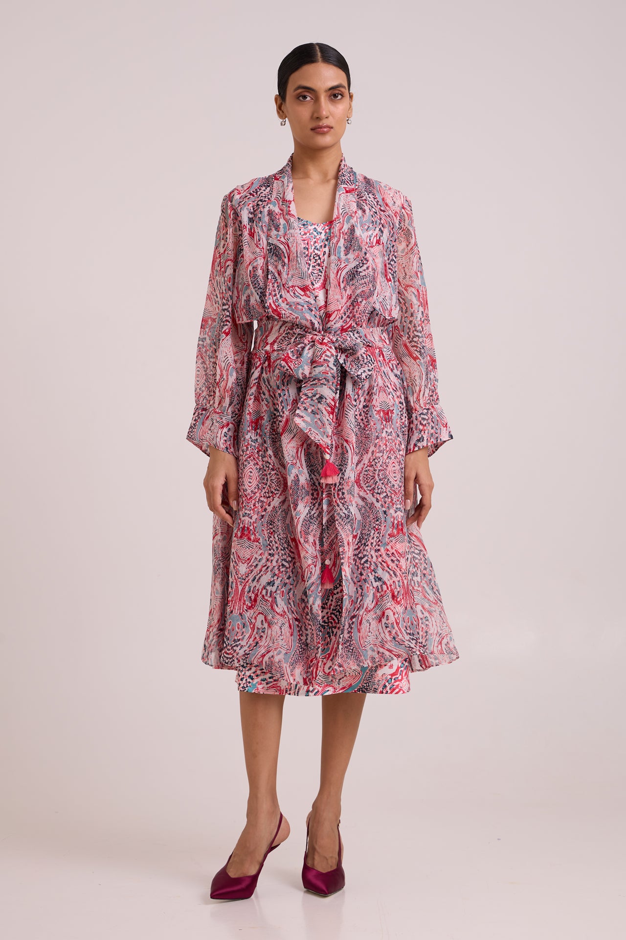 Joanne - Tropical Buzz Trench Jacket Set