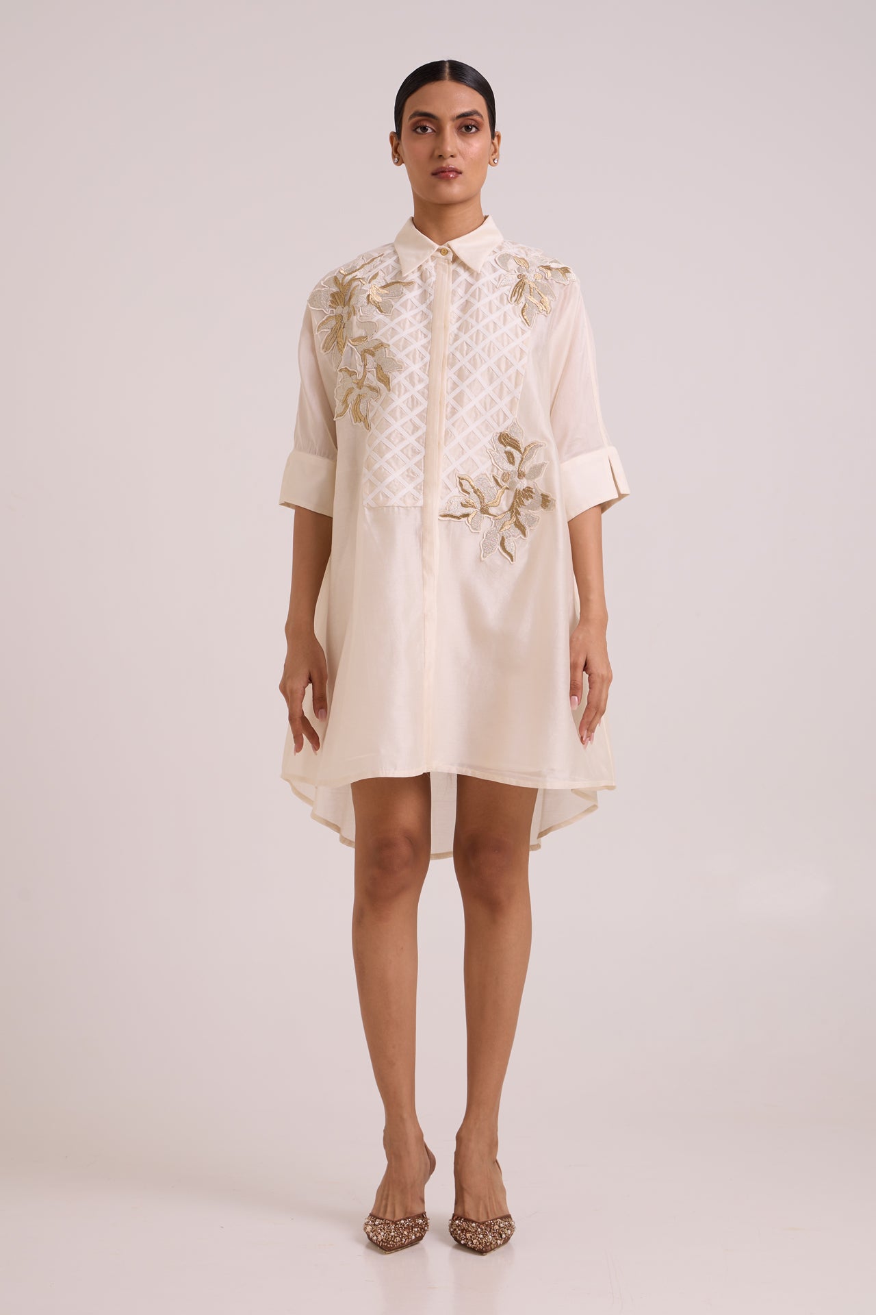 Mimi - Ivory Framed Shirt Dress