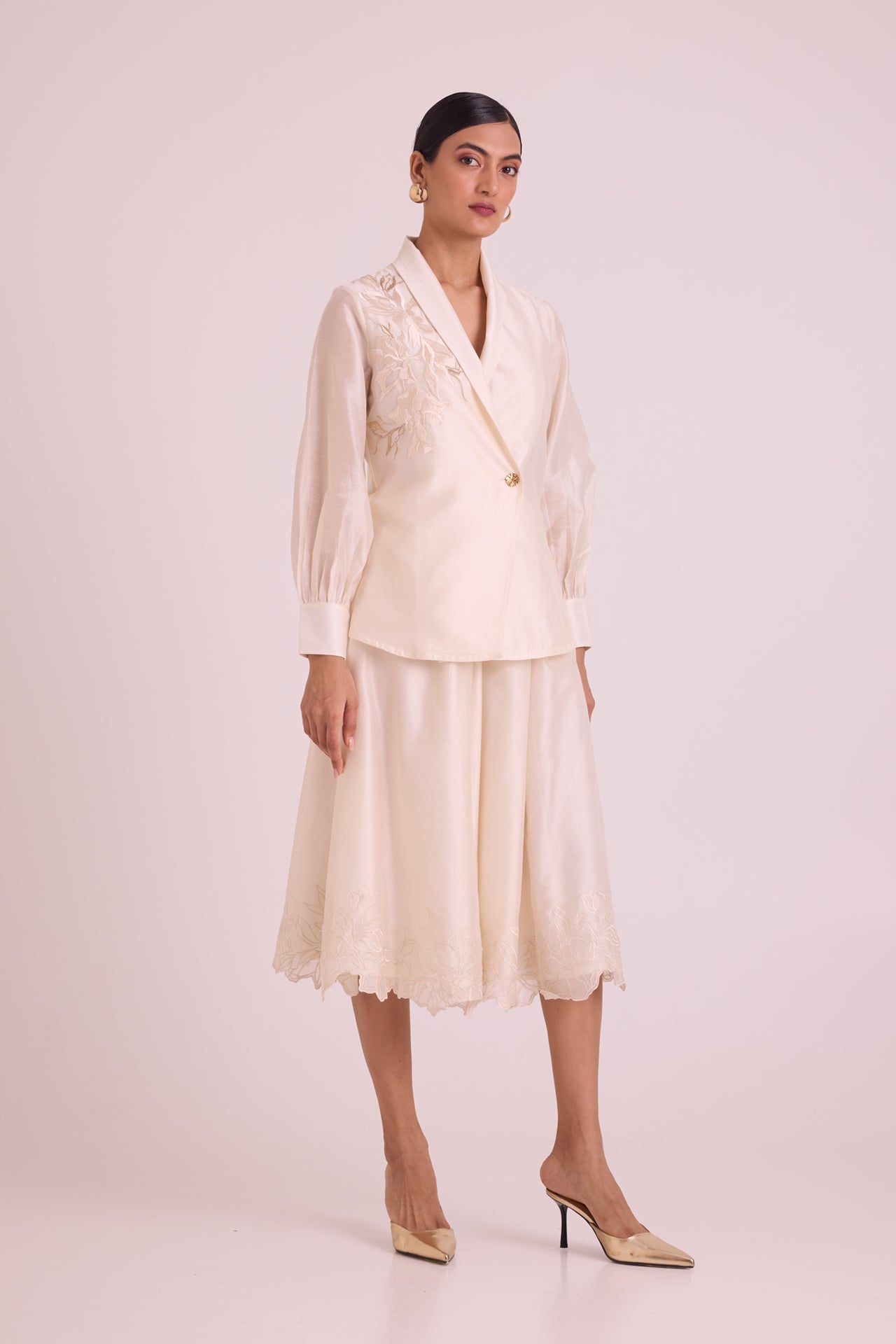 Murphy - Broach Wrap Top & Duchess Skirt