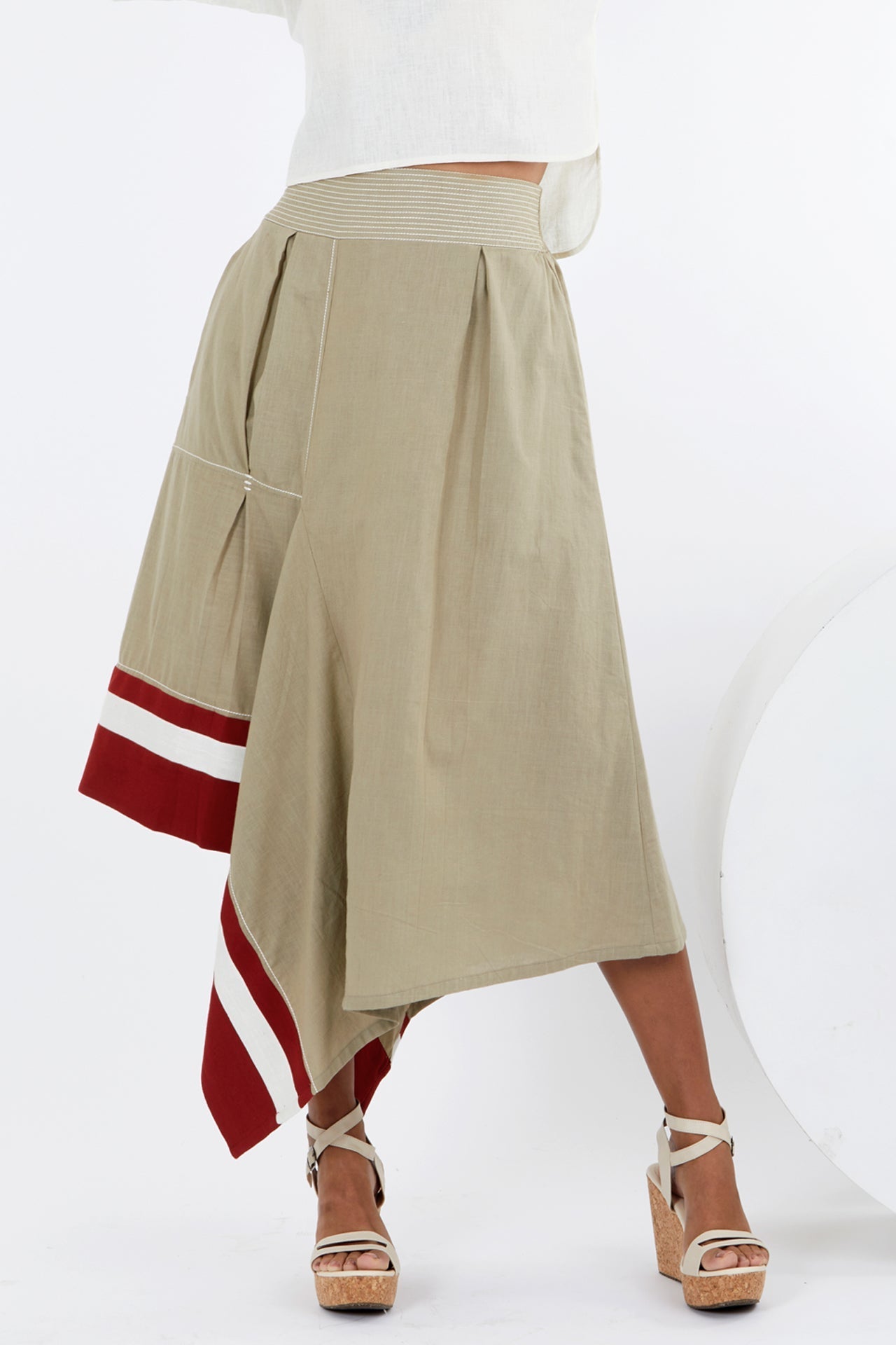 TOASTED TERRACED SKIRT