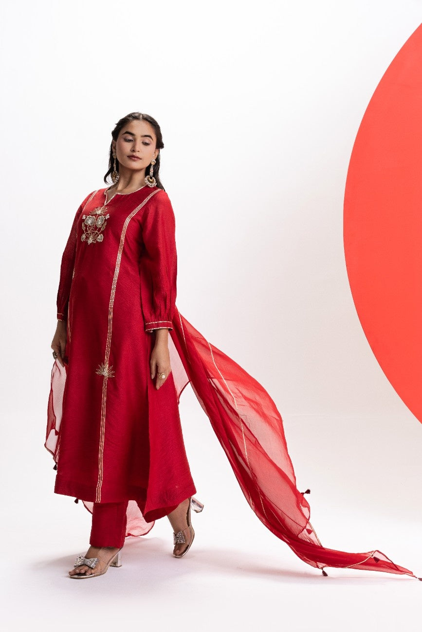 GOTA EMBROIDERED KURTA SET