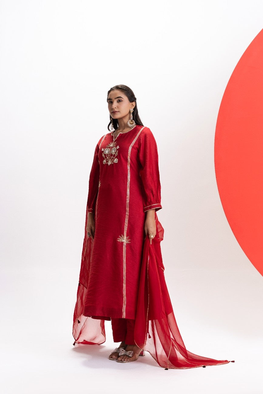 GOTA EMBROIDERED KURTA SET