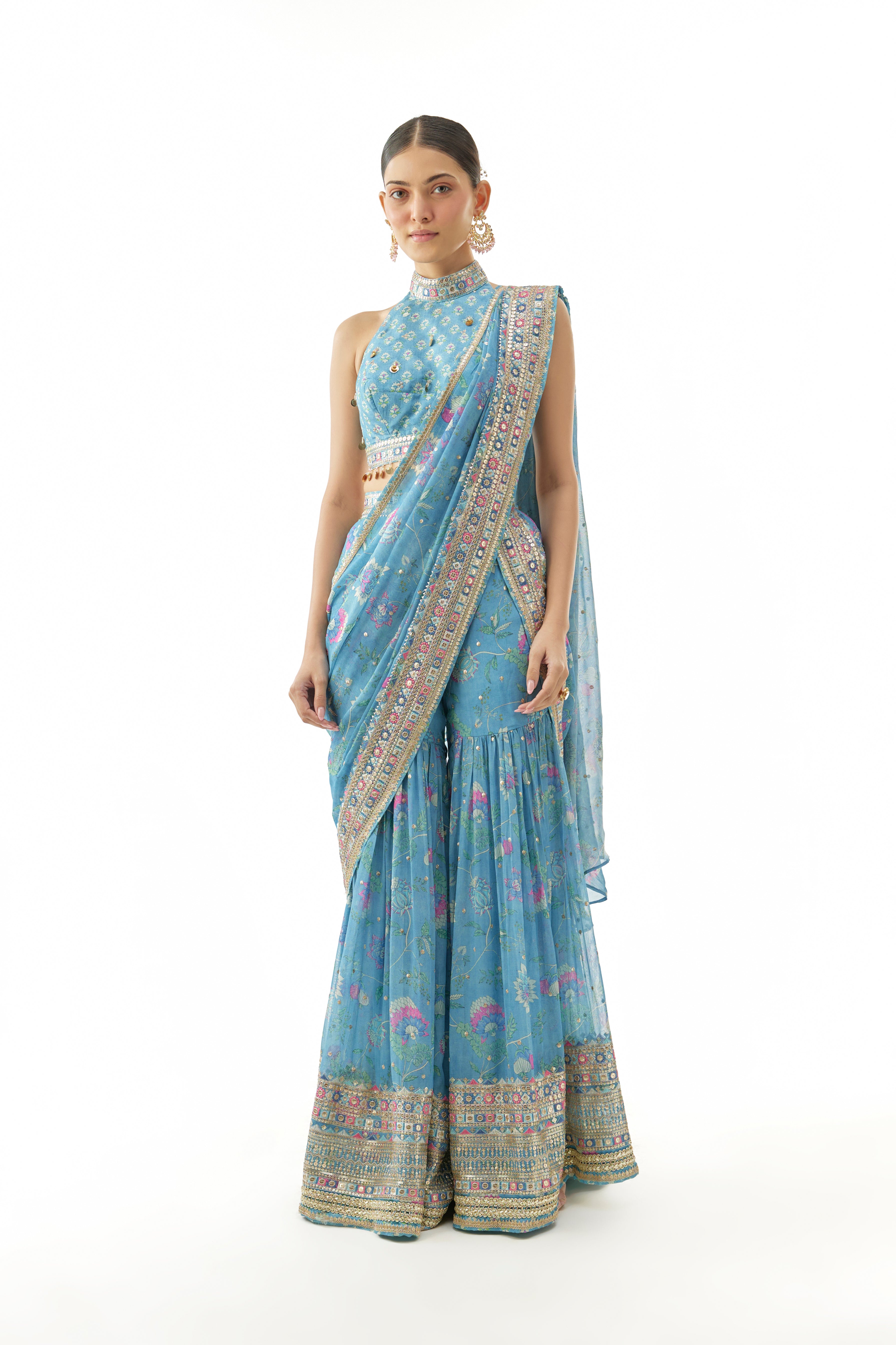 Pakhi Sharara Saree Set