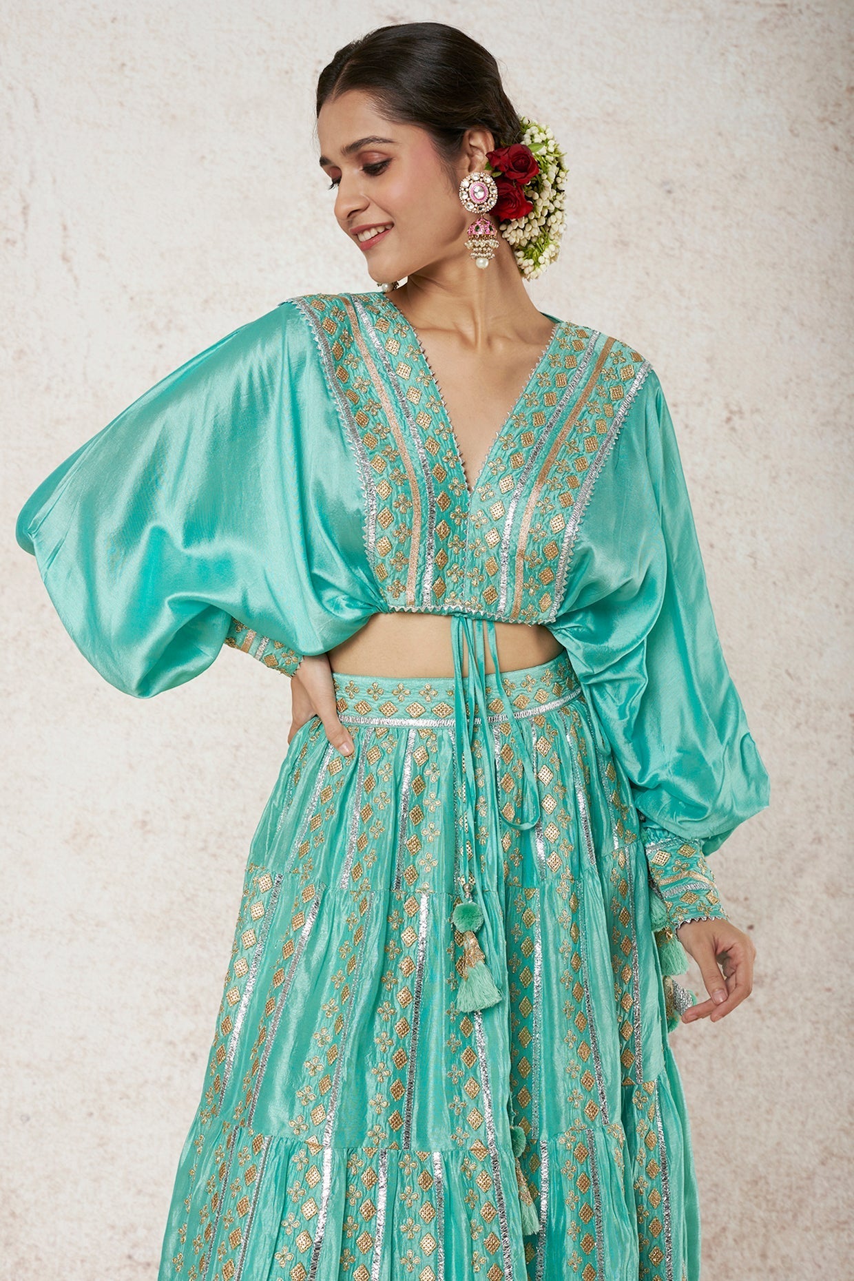 Falak Tie Top With Vitorian Skirt