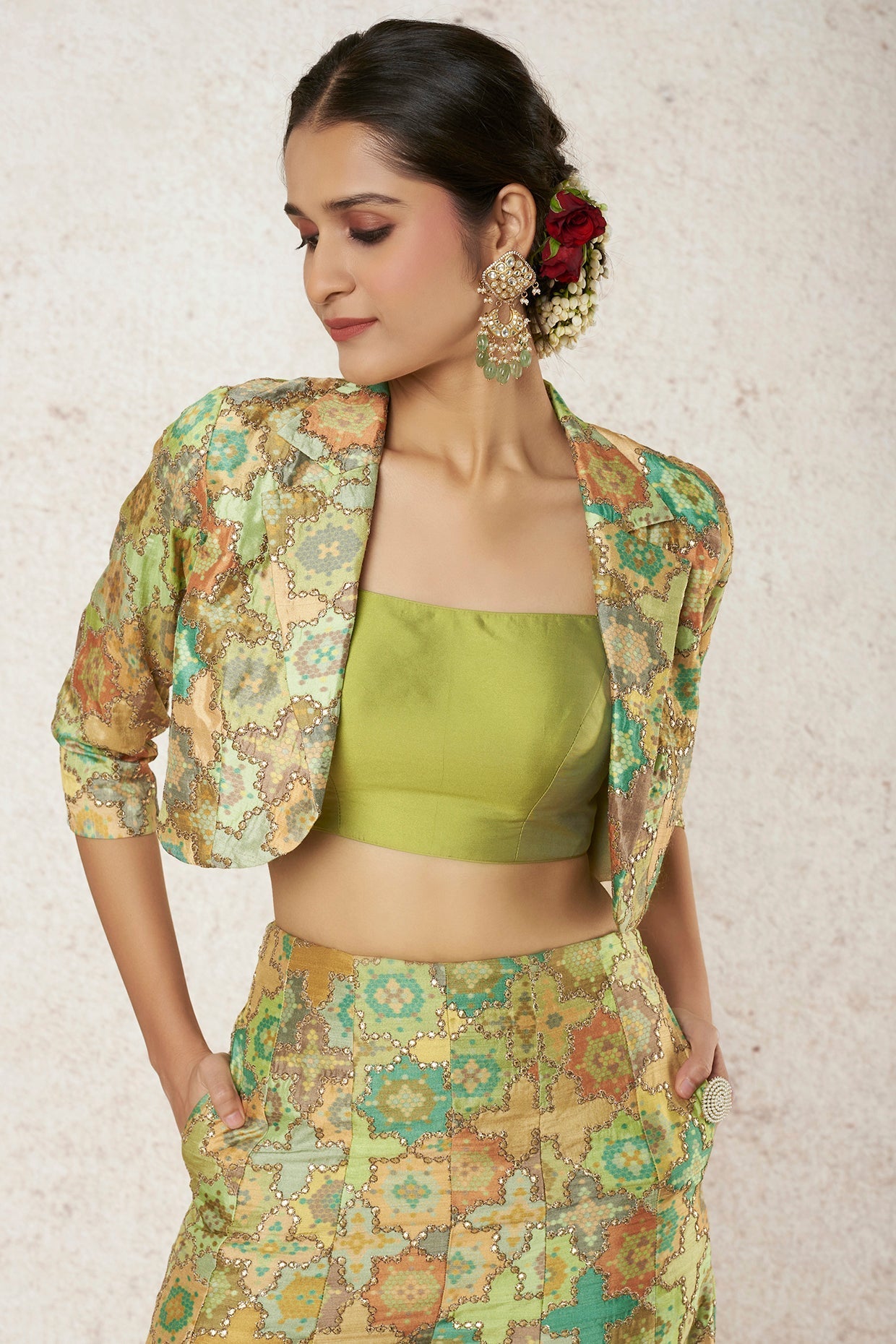Shabnam Short Jacket and Bustier with pants