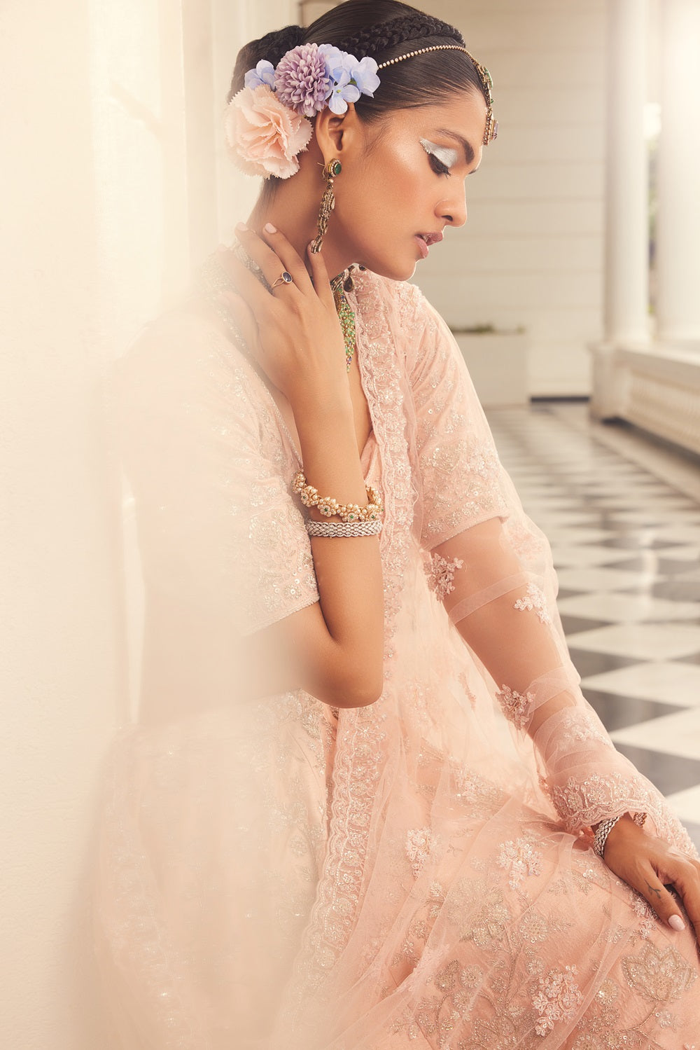 Pink embroidered lehenga