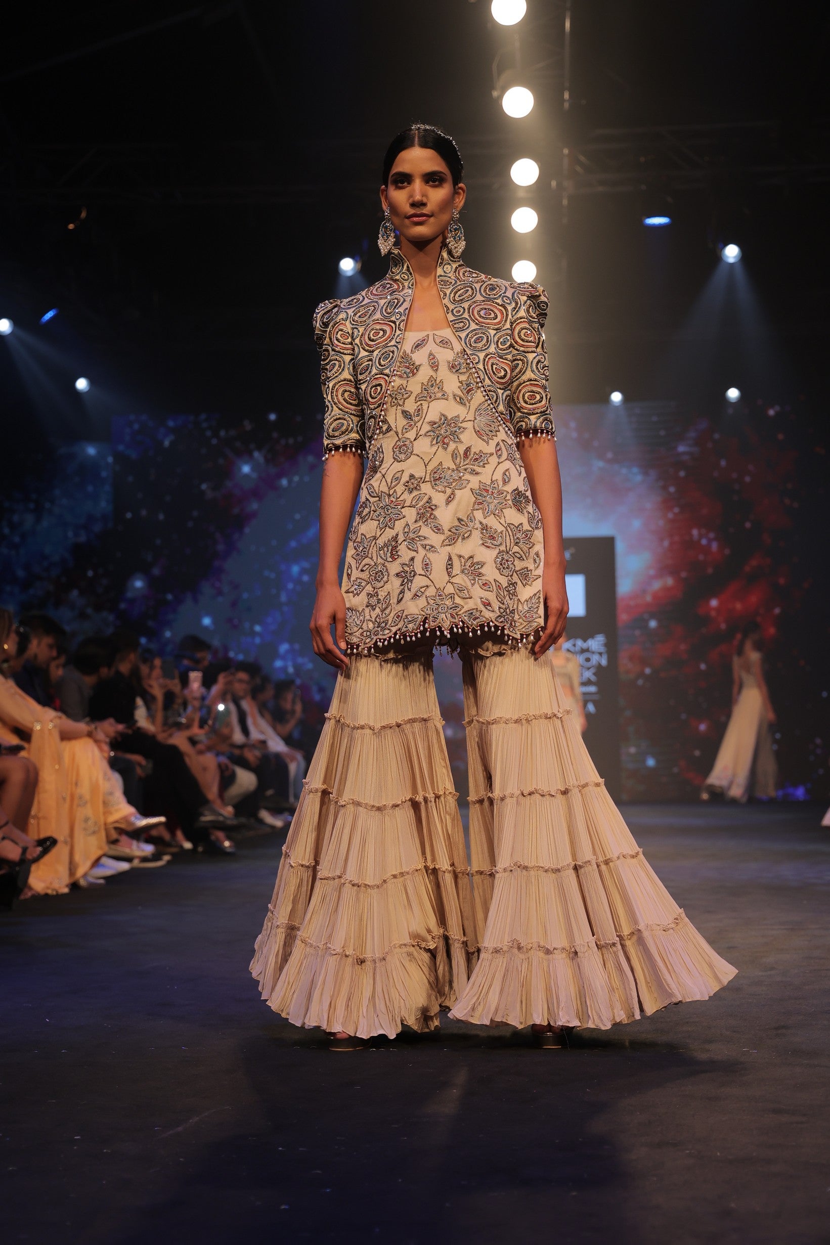 AURORA KURTA JACKET & 3 LAYERED SHARARA