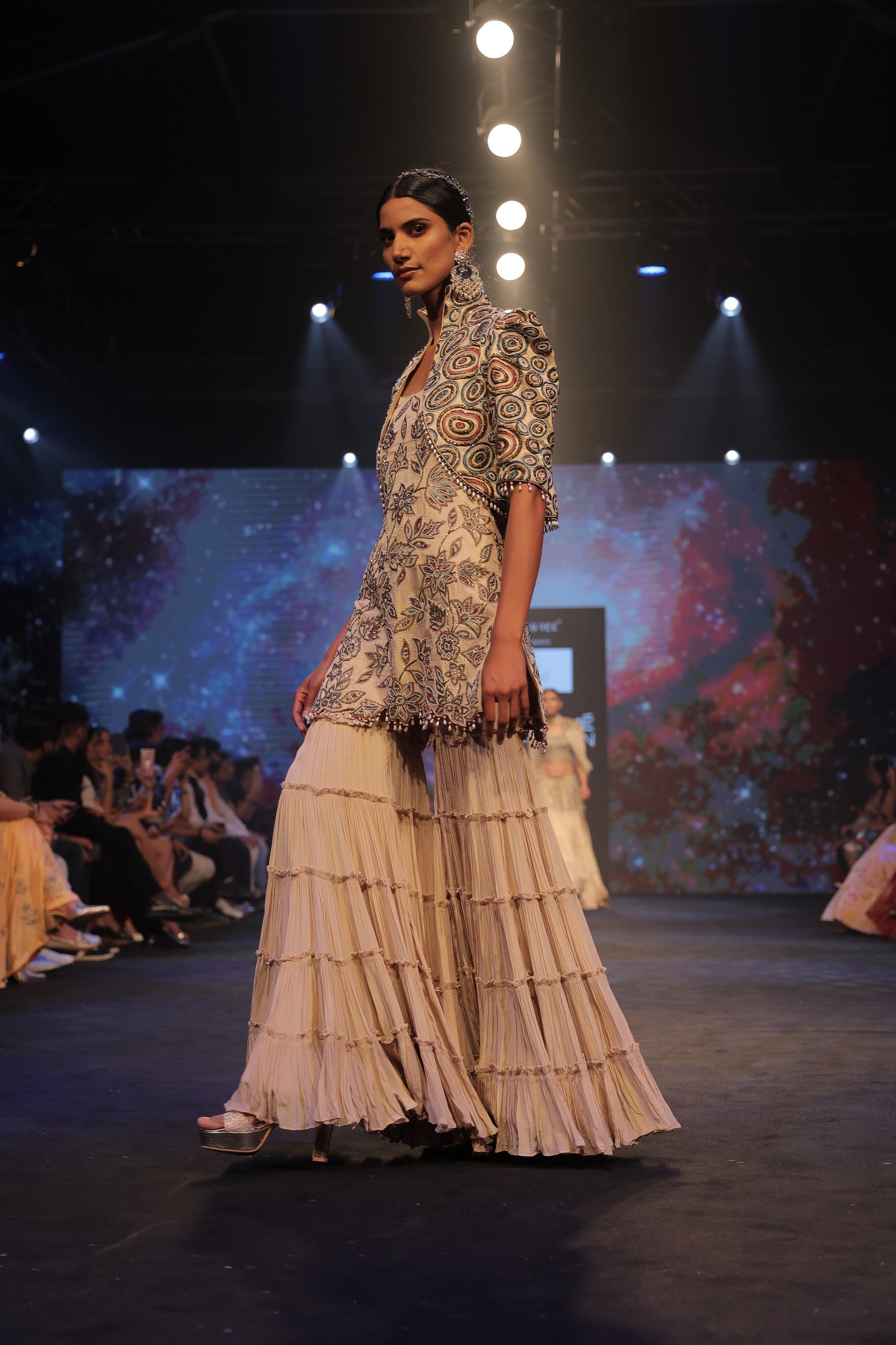 AURORA KURTA JACKET & 3 LAYERED SHARARA