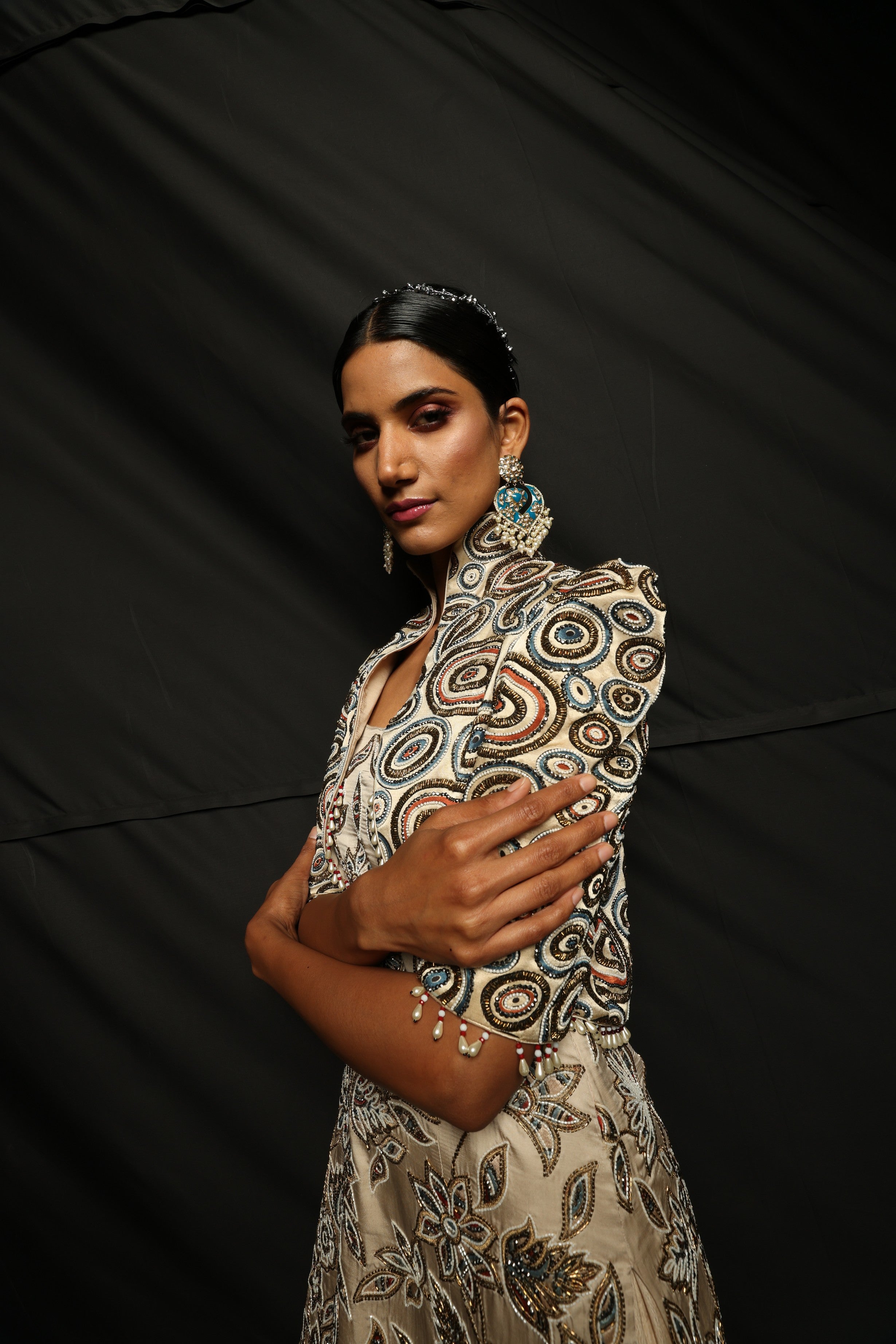 AURORA KURTA JACKET & 3 LAYERED SHARARA