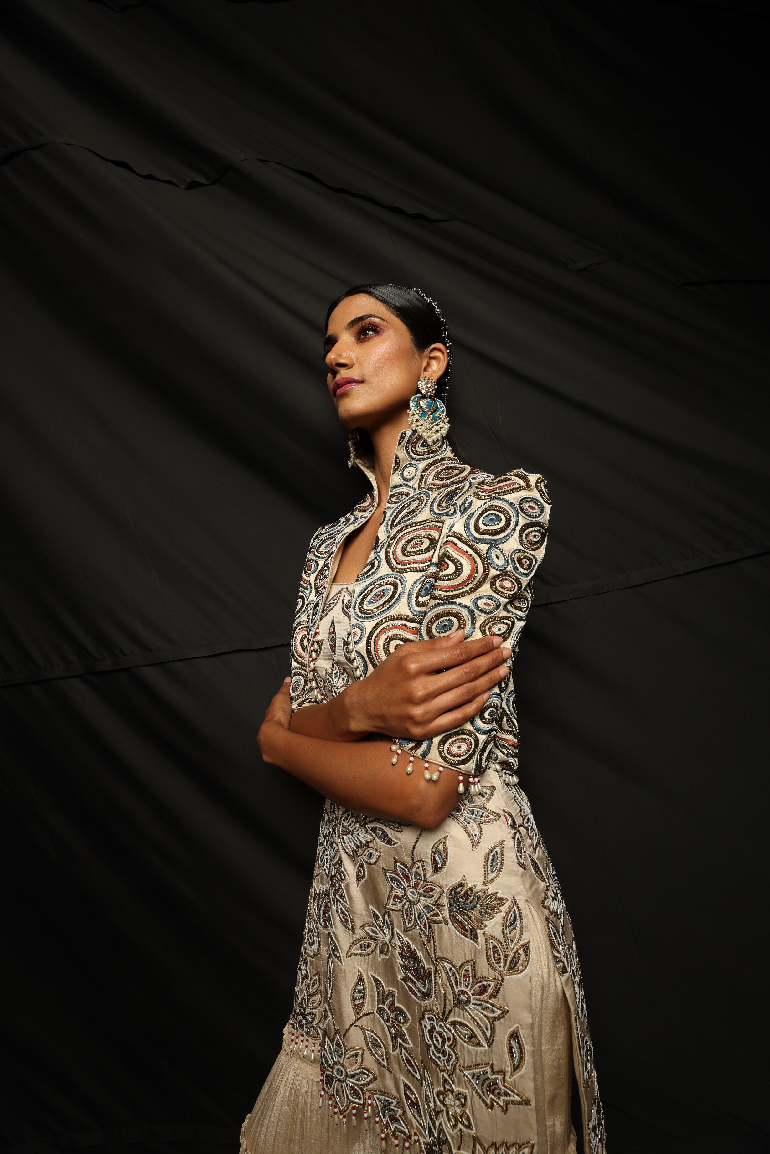 AURORA KURTA JACKET & 3 LAYERED SHARARA