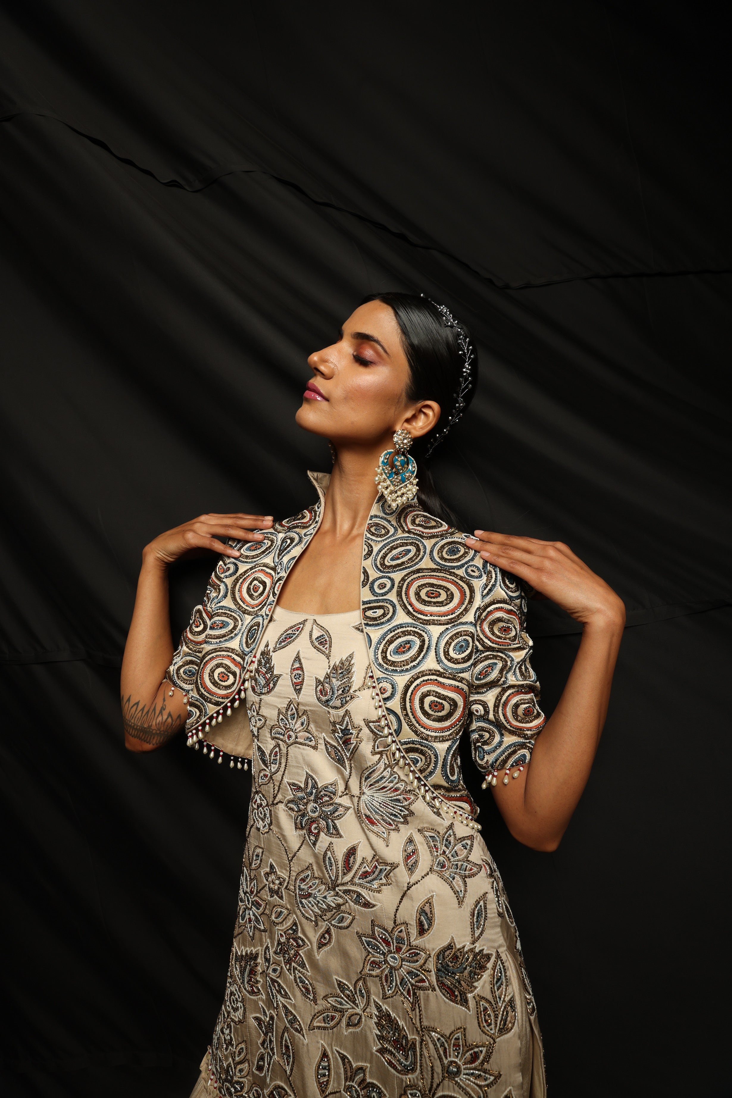 AURORA KURTA JACKET & 3 LAYERED SHARARA