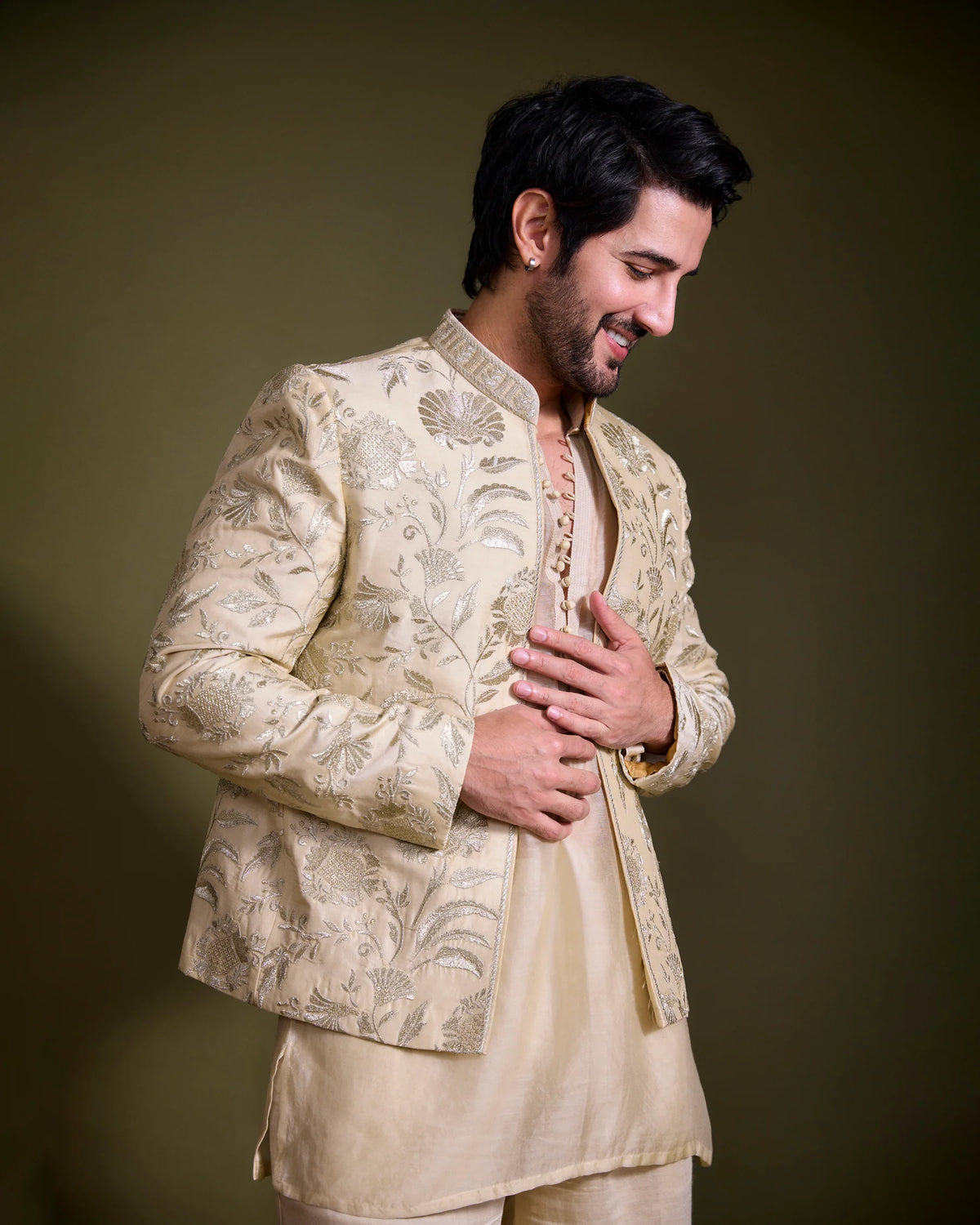Adiya seal in Dhir Jacket Set
