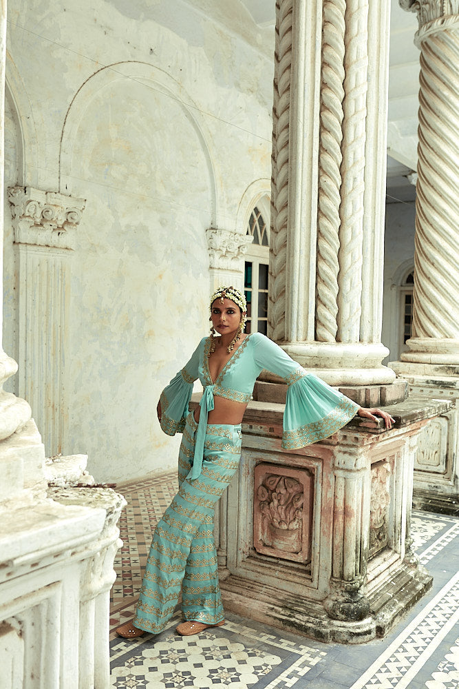 Fiza Tie Top with Pants