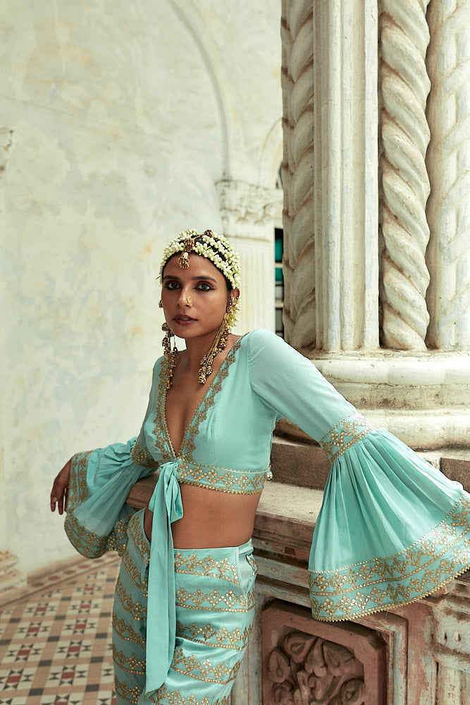 Fiza Tie Top with Pants