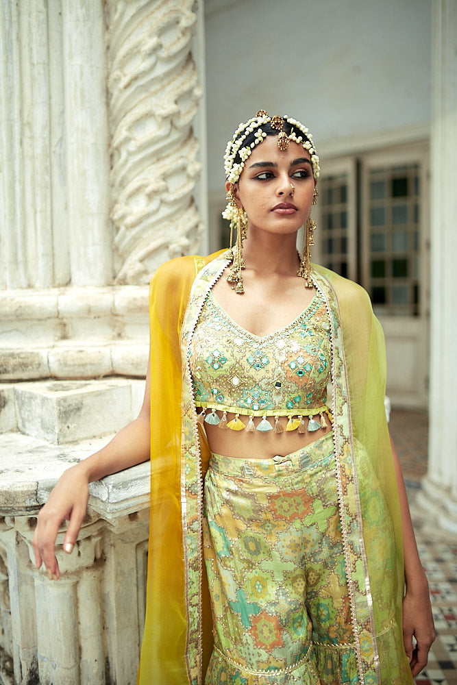 Barkha Sharara Set with Cape