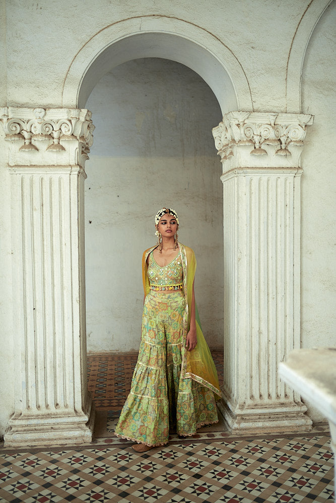 Barkha Sharara Set with Cape