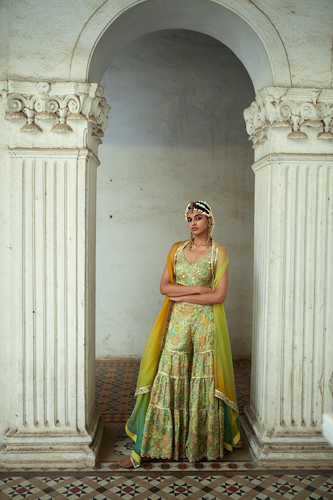 Barkha Sharara Set with Cape