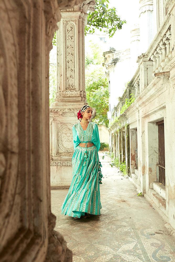 Falak Tie Top With Vitorian Skirt