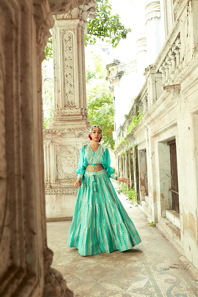 Falak Tie Top With Vitorian Skirt